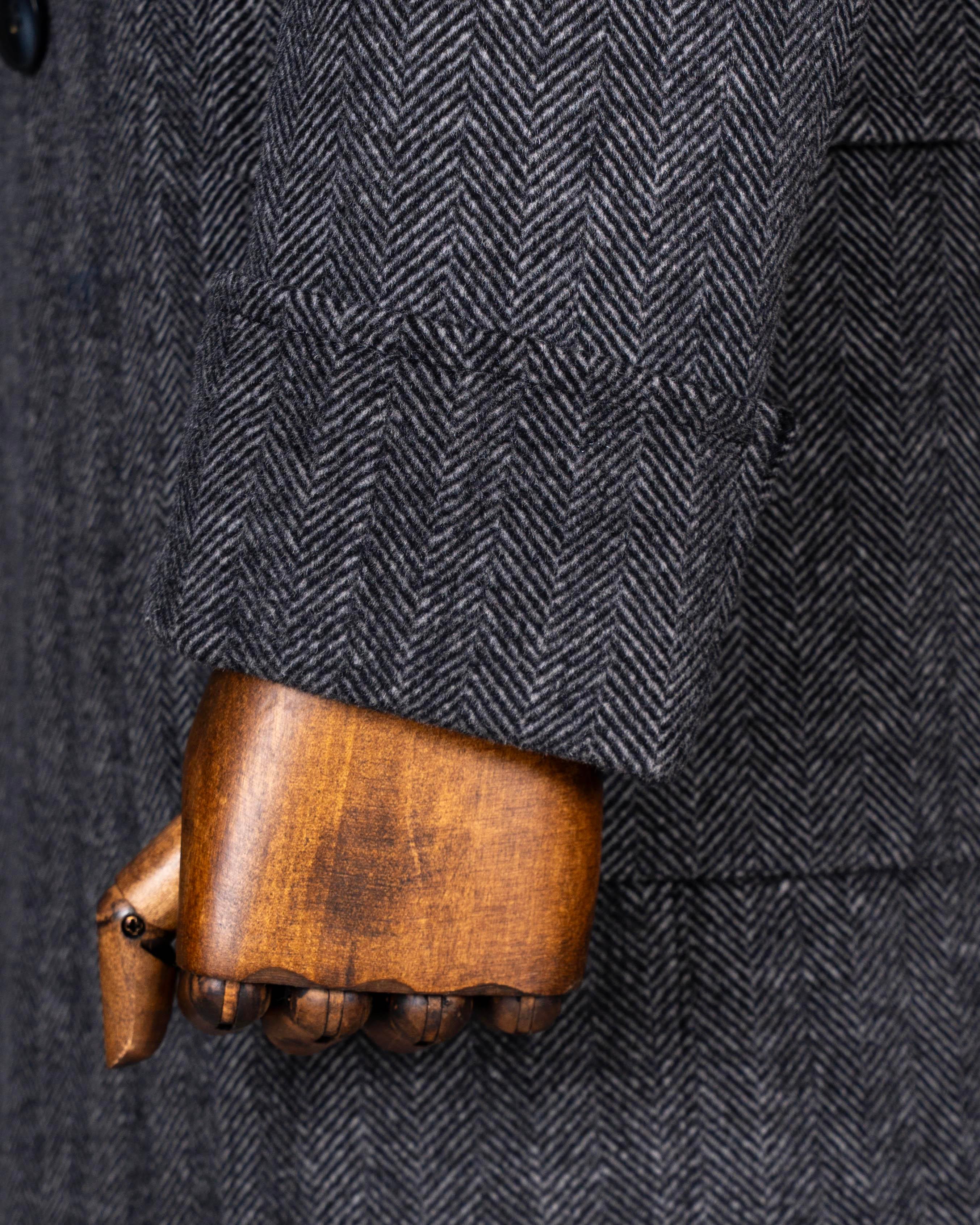 İtalyan stil slim fit kruvaze yün karışımlı kaşe erkek kaban antrasit T14710