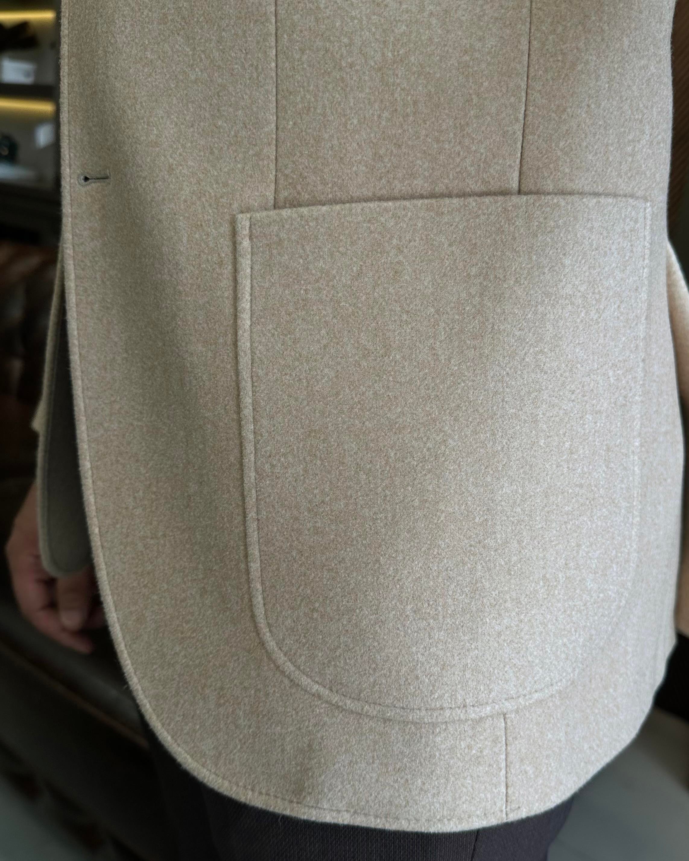 İtalyan stil slim fit mono yaka kaşe erkek ceket camel T10492