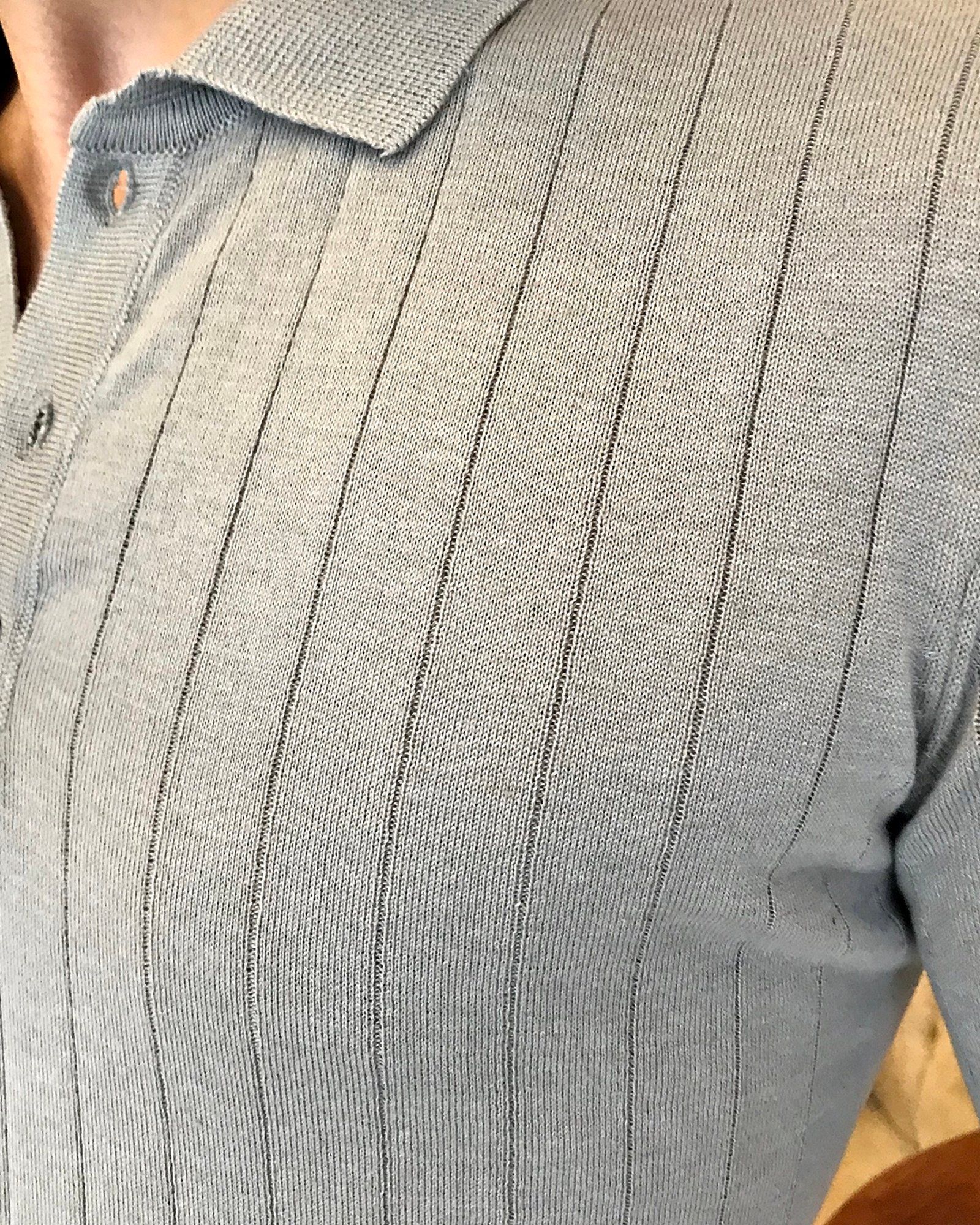 İtalyan stil slim fit polo yaka kısa kollu triko tişört Bej T7104