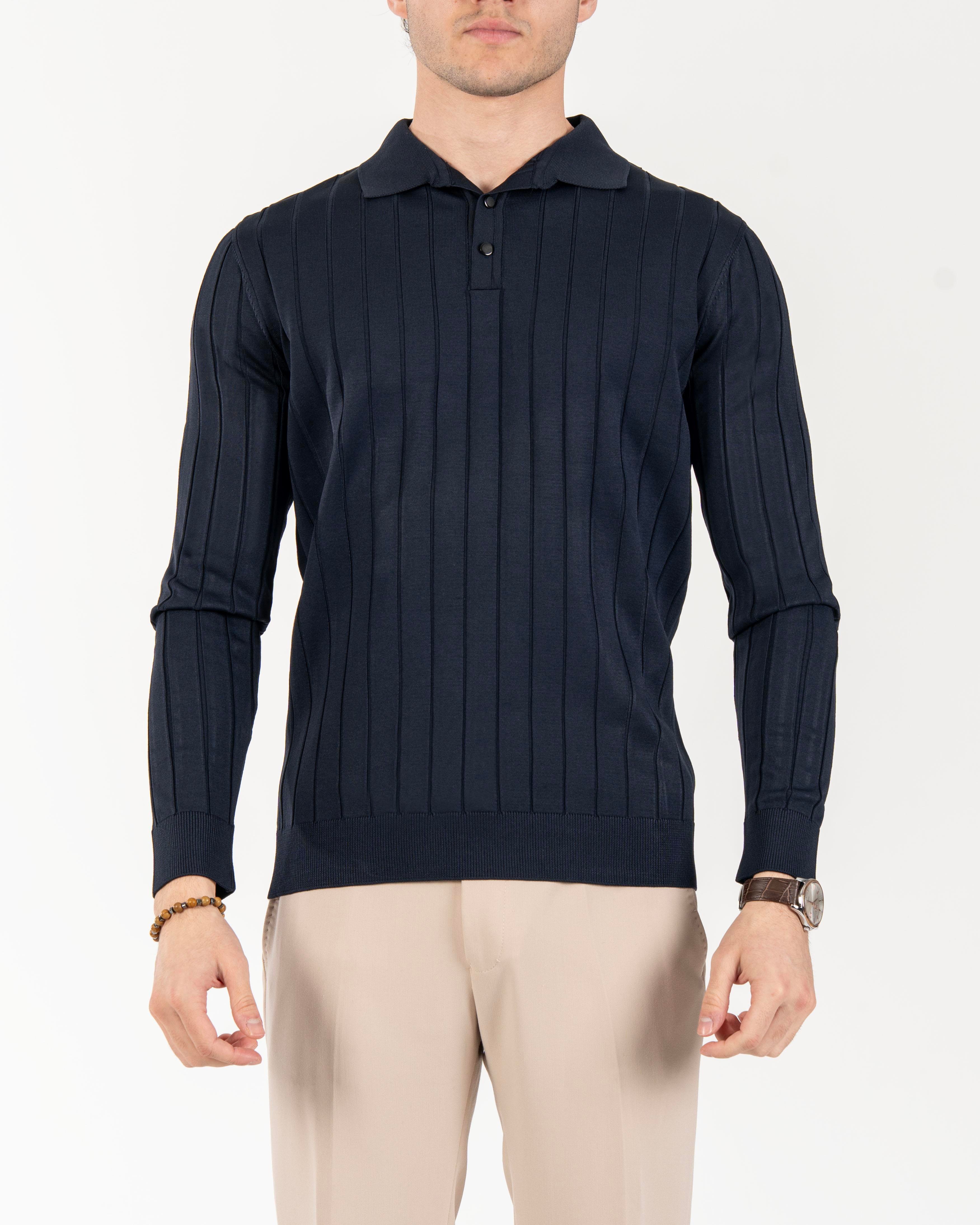 TerziAdemAltun İtalyan stil slim fit polo yaka triko kazak