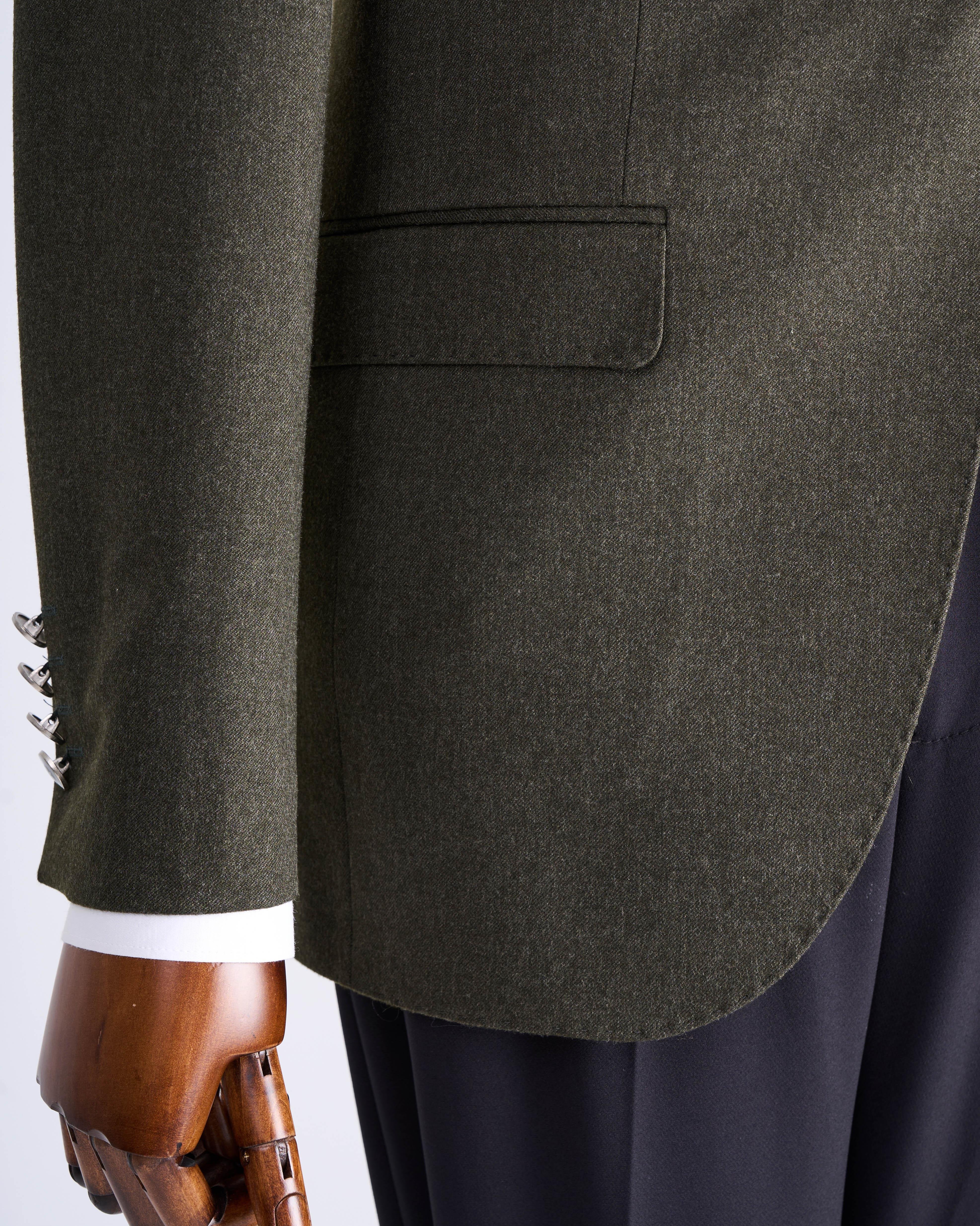 İtalyan stil slim fit sivri yaka erkek ceket yeşil T13239