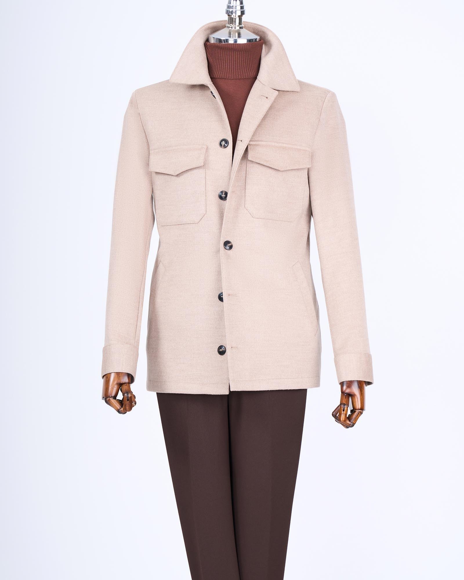 İtalyan stil slim fit spor tek ceket erkek vizon T13476
