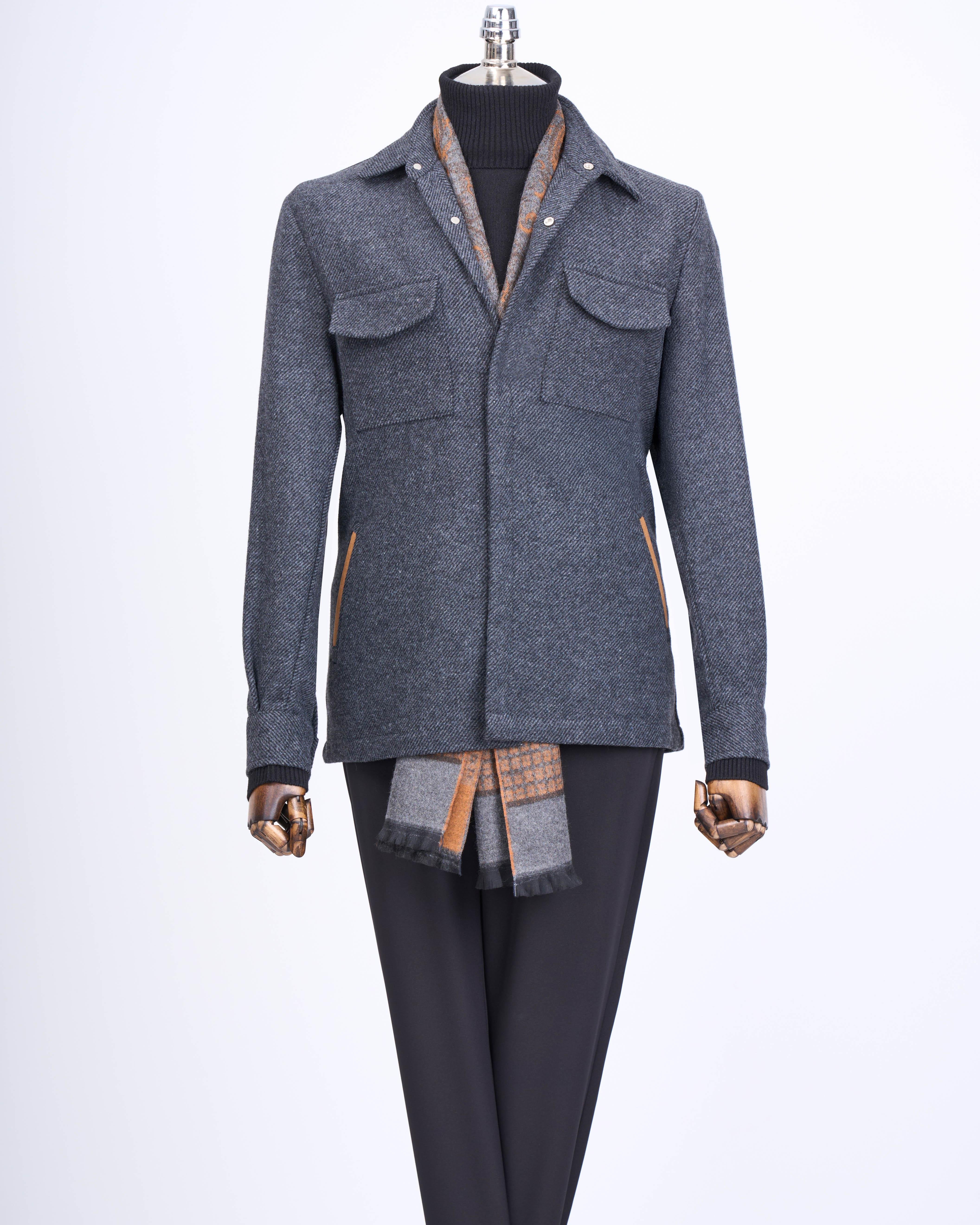 İtalyan stil slim fit spor tek ceket erkek antrasit T13523