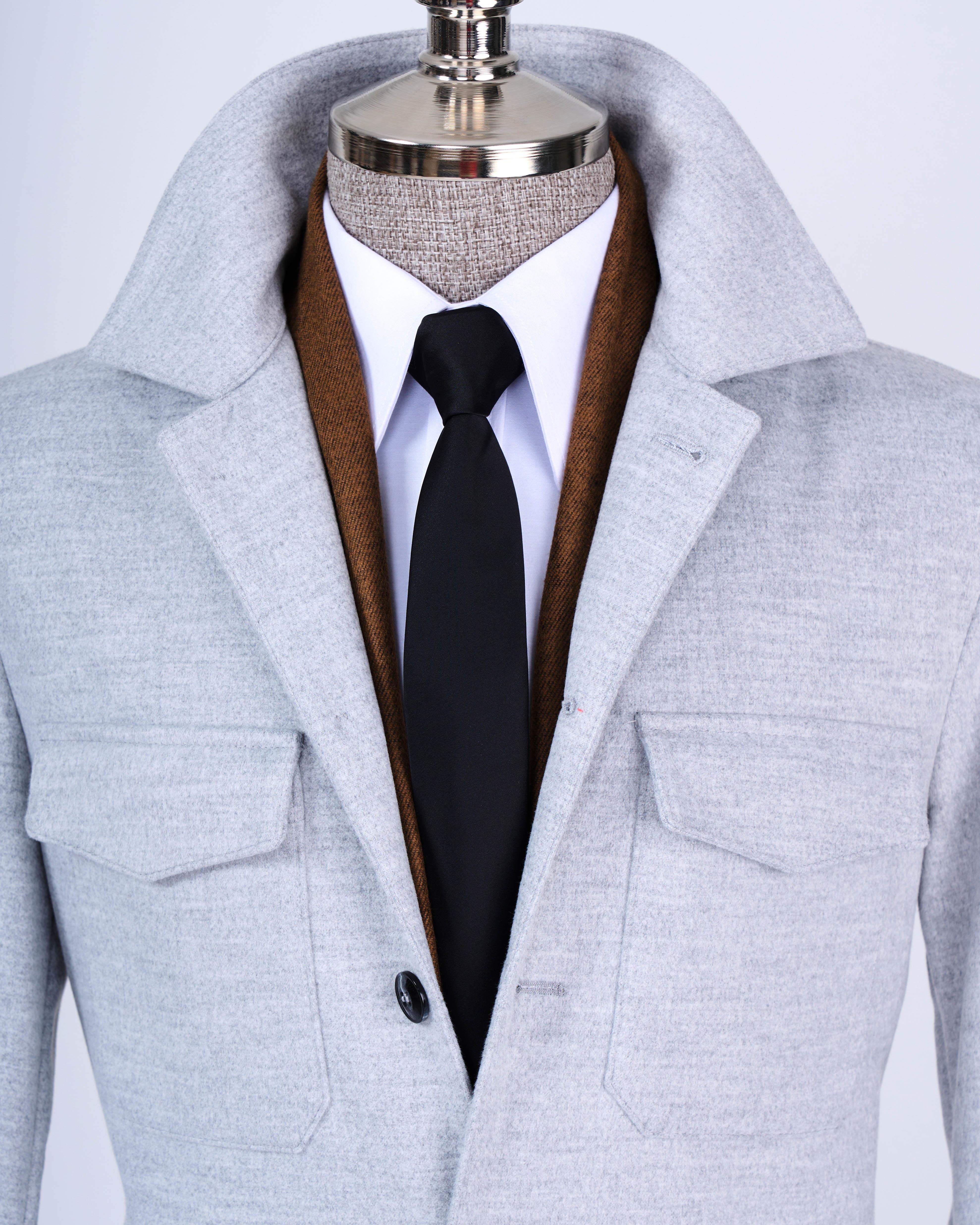 İtalyan stil slim fit spor tek ceket erkek gri T13480