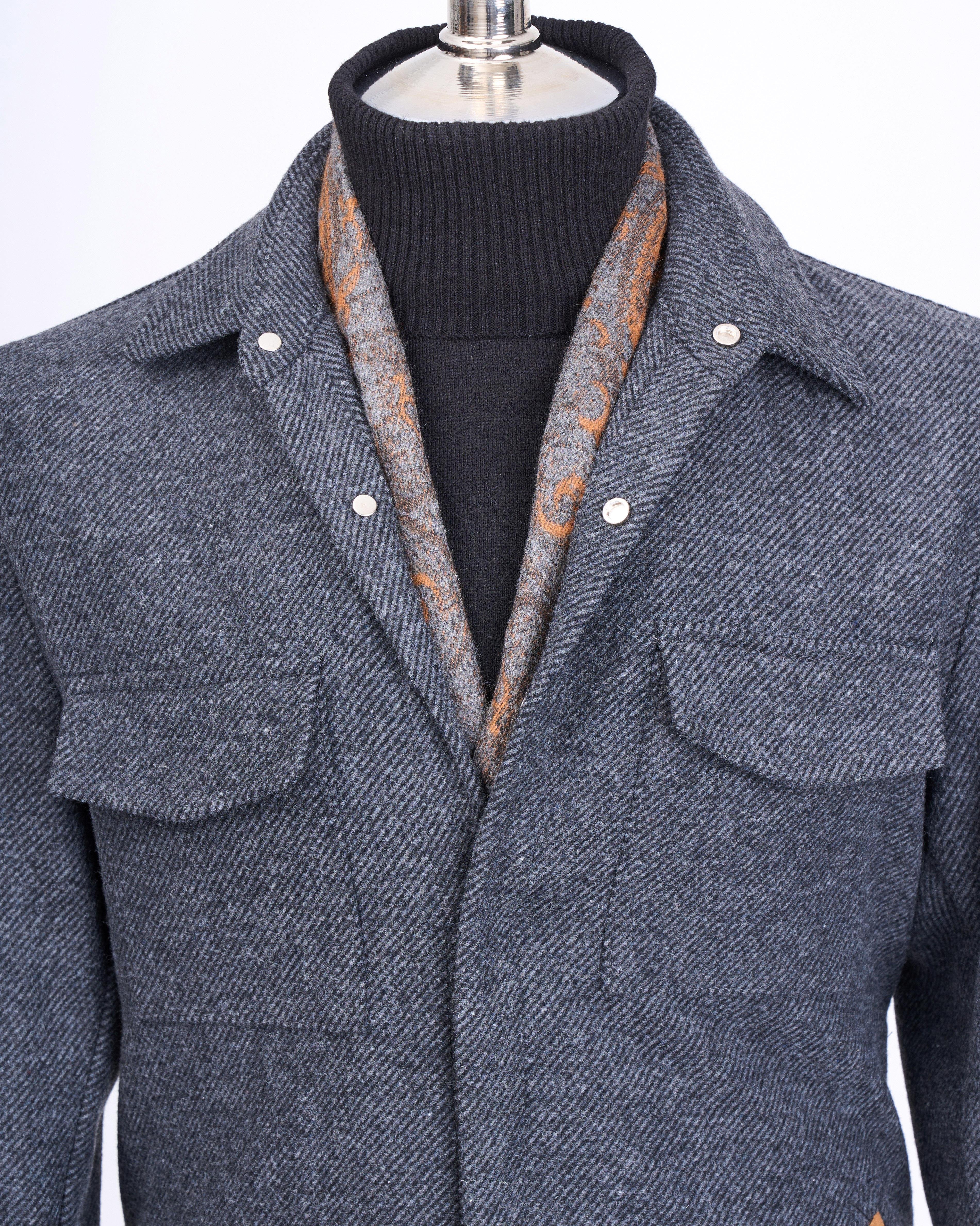 İtalyan stil slim fit spor tek ceket erkek antrasit T13523