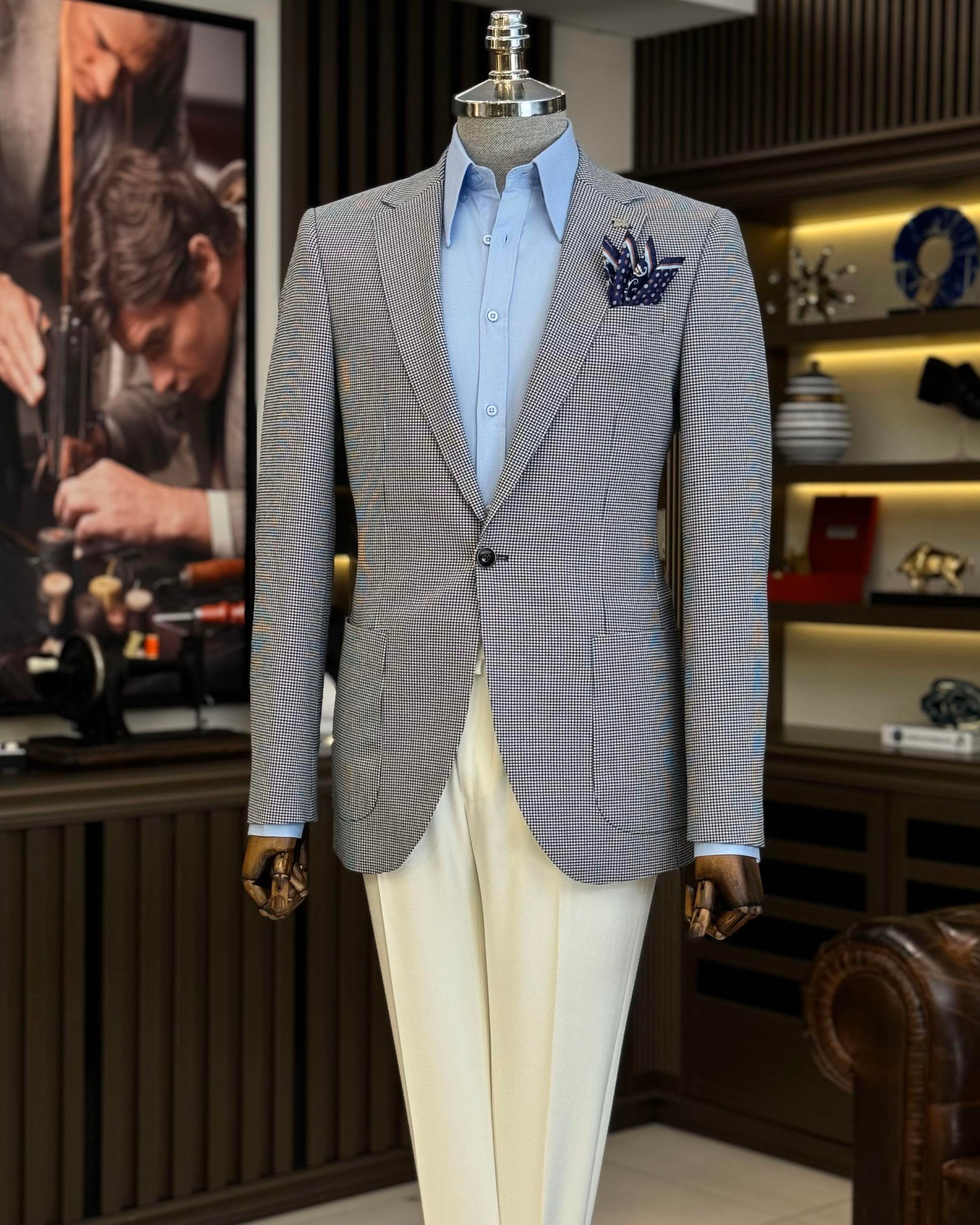 İtalyan stil slim fit torba cep erkek ceket siyah T12229