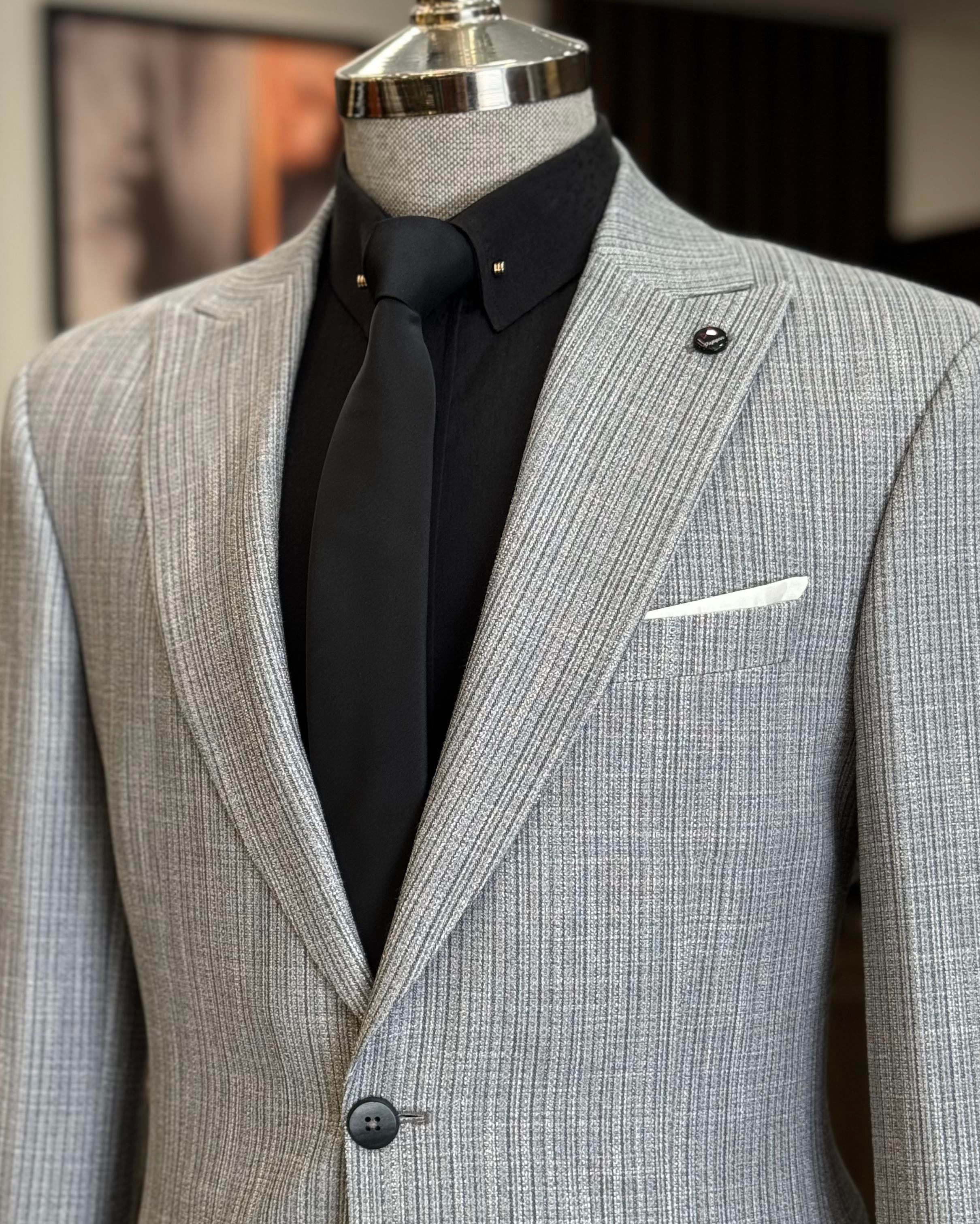 İtalyan stil slim fit torba tek ceket erkek yeşil T13390