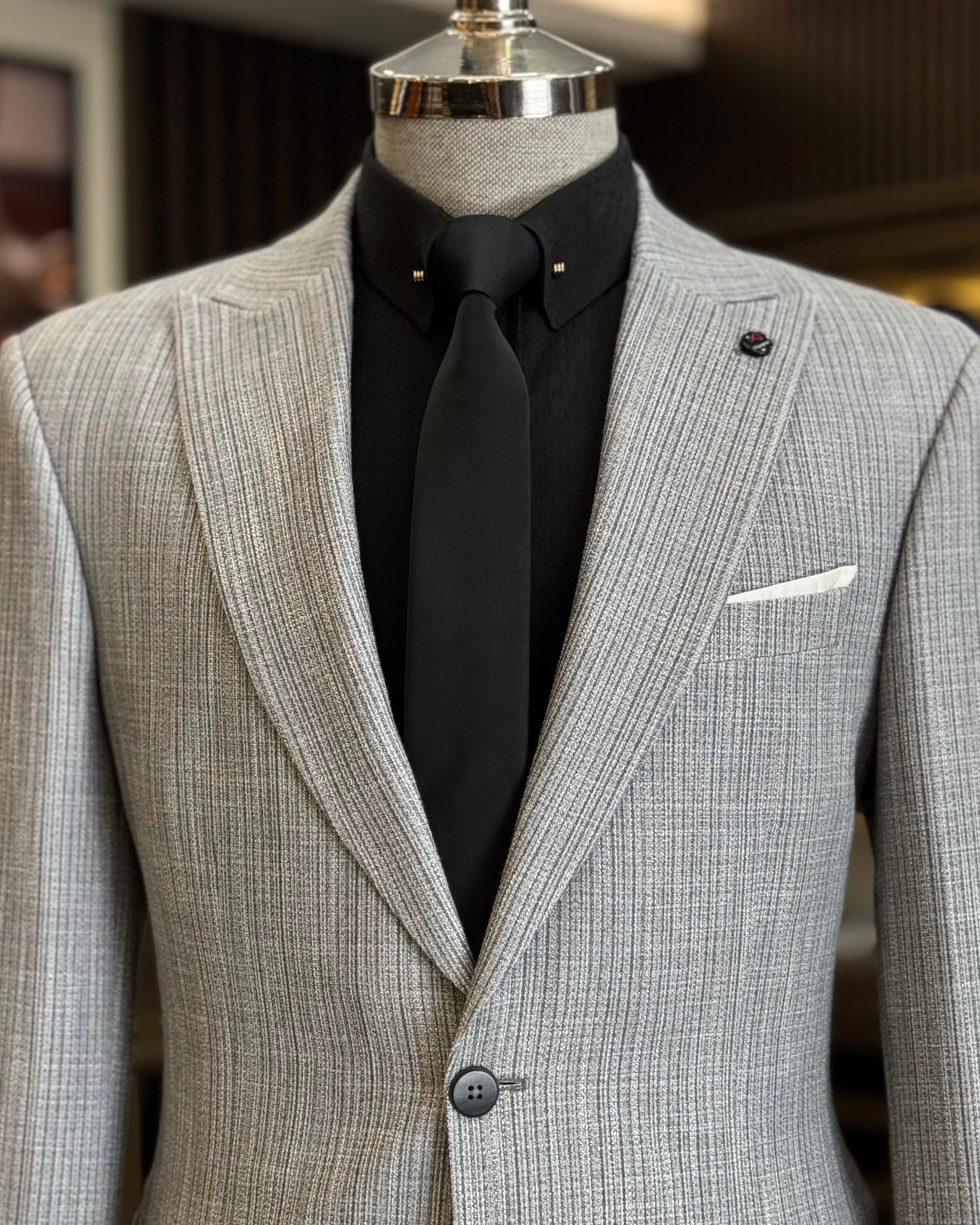 İtalyan stil slim fit torba tek ceket erkek yeşil T13390