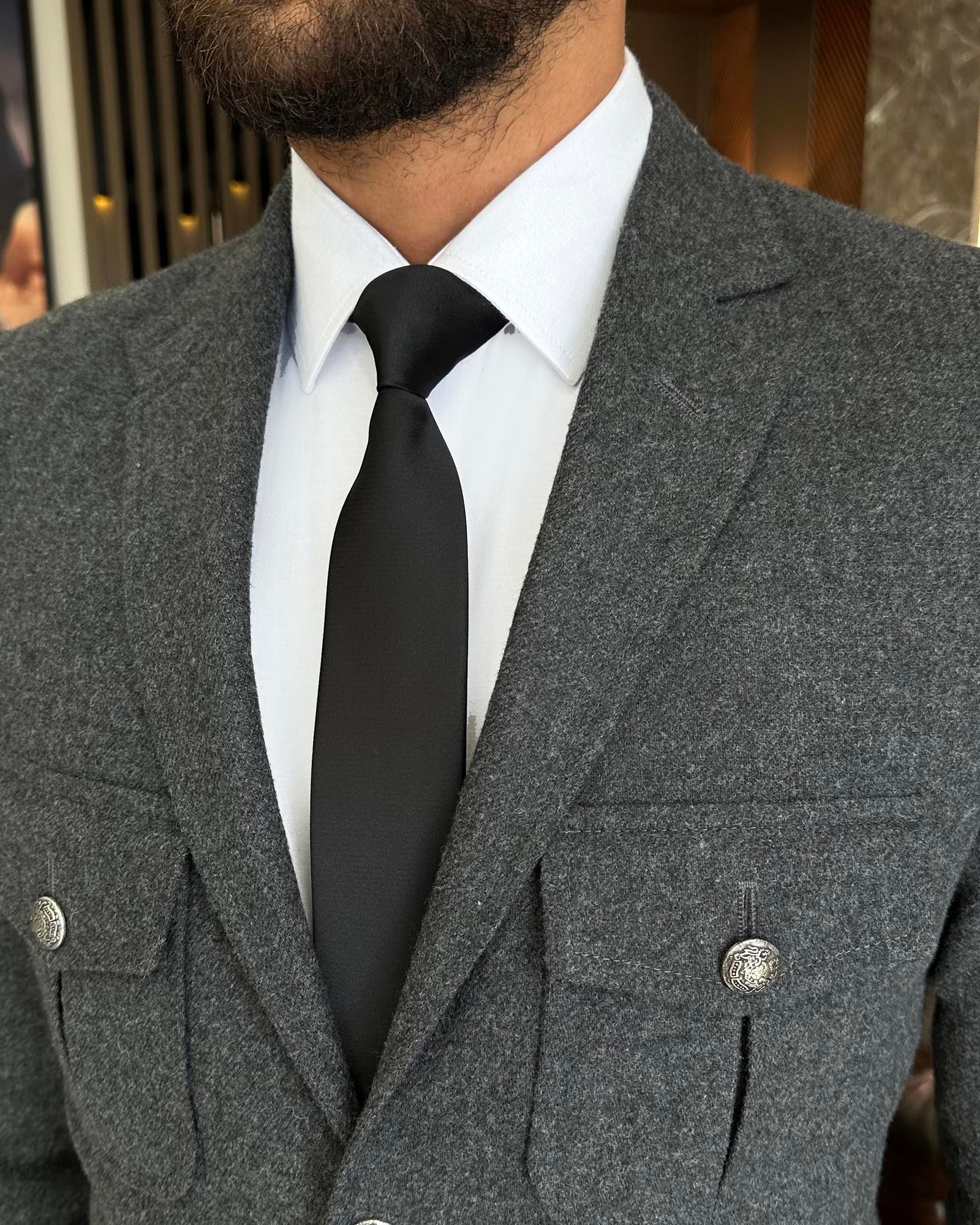TerziAdemAltun İtalyan stil slim fit yün karışımlı safari erkek