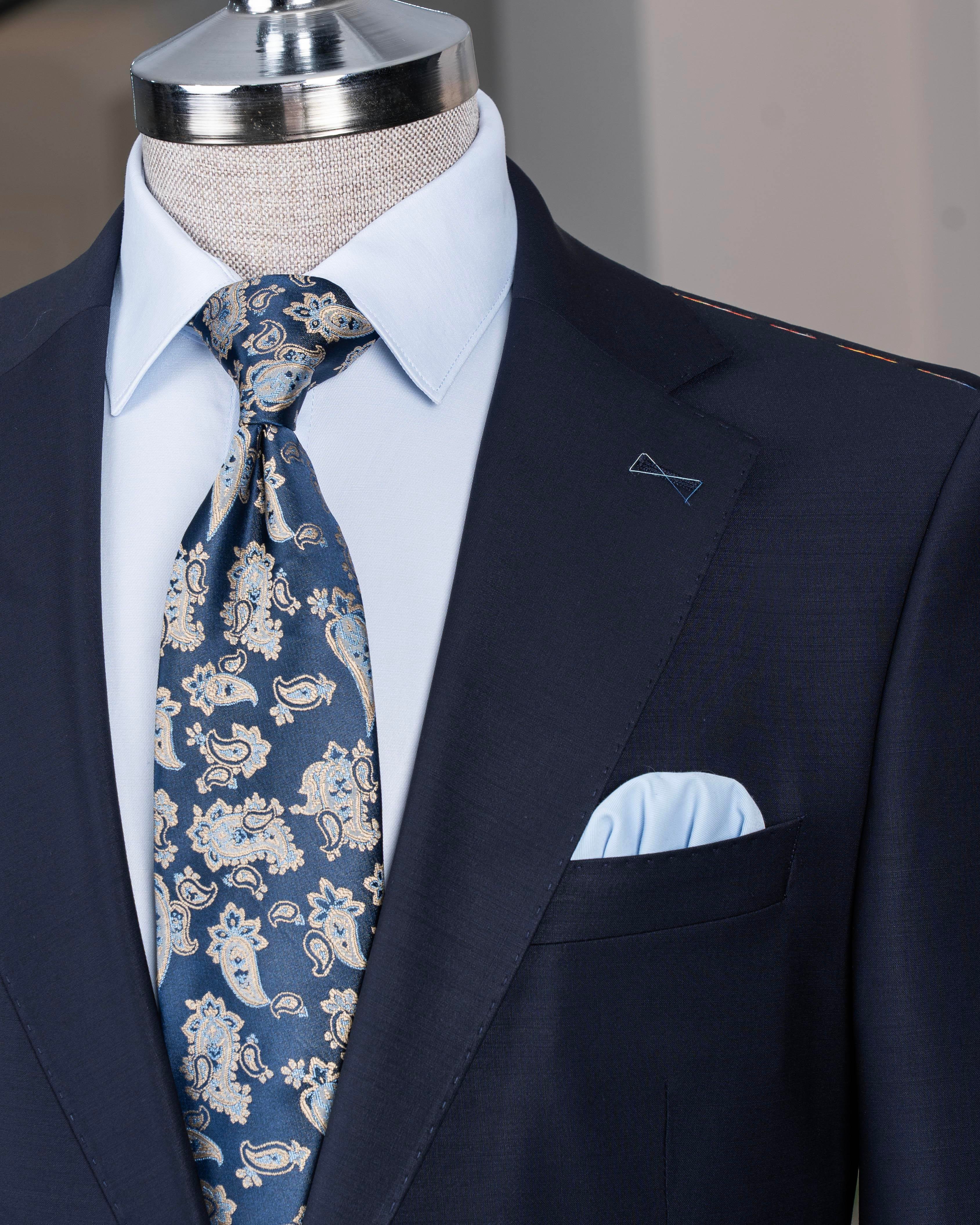 Regular fit 6 drop ceket pantolon takım elbise %88 yünlü siyah T14219