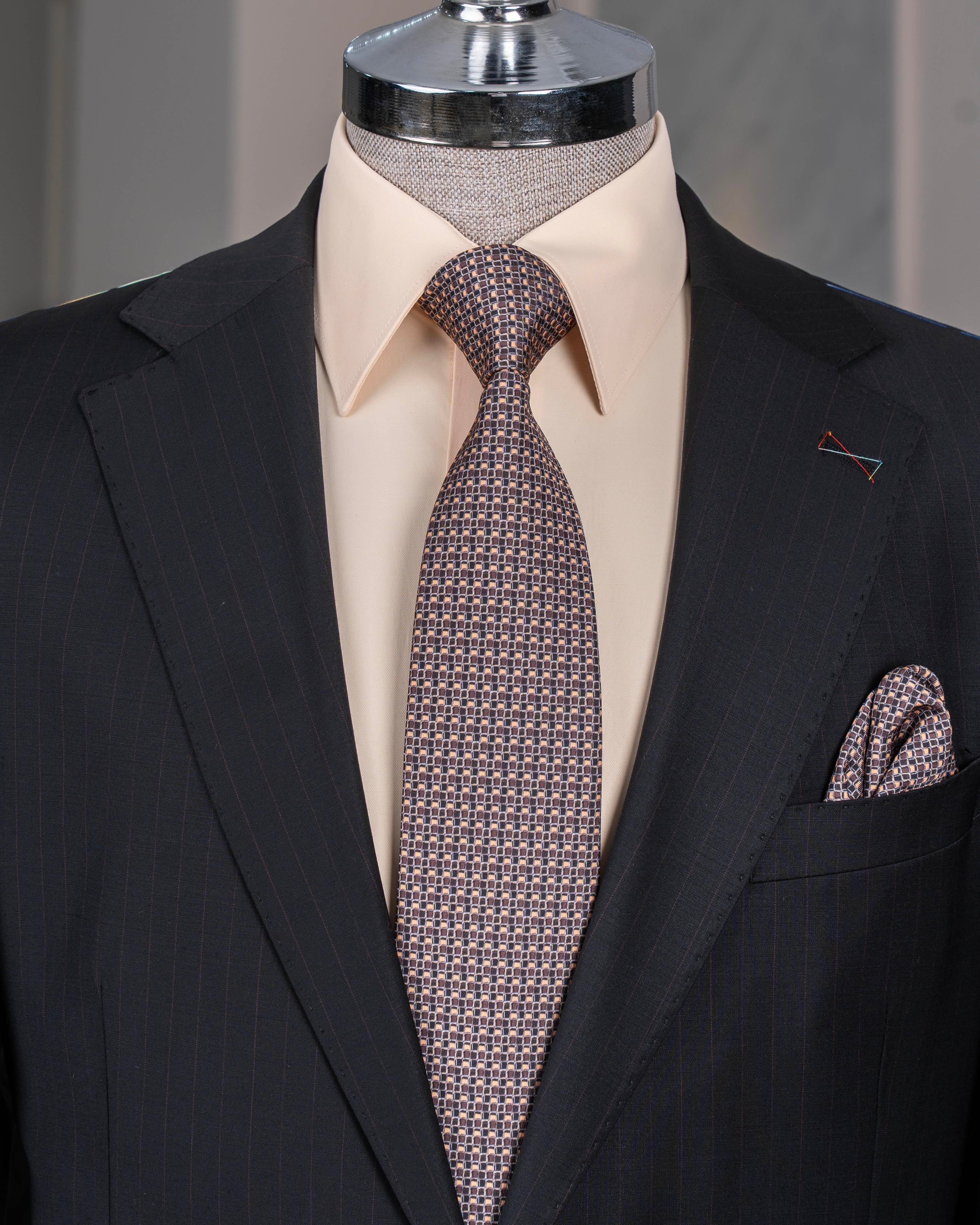 Regular fit 6 drop ceket pantolon takım elbise %88 yünlü siyah T14228