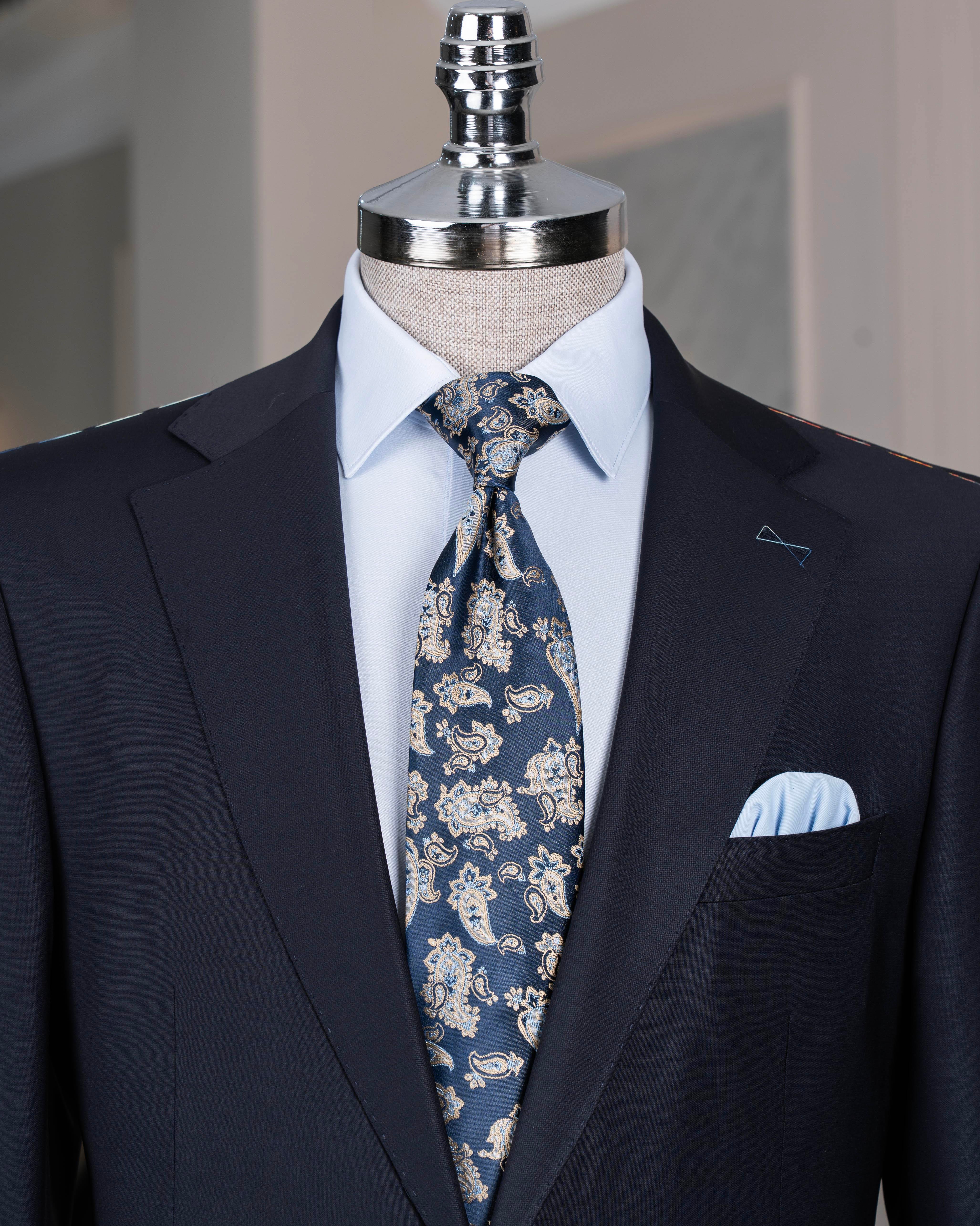 Regular fit 6 drop ceket pantolon takım elbise %88 yünlü siyah T14219