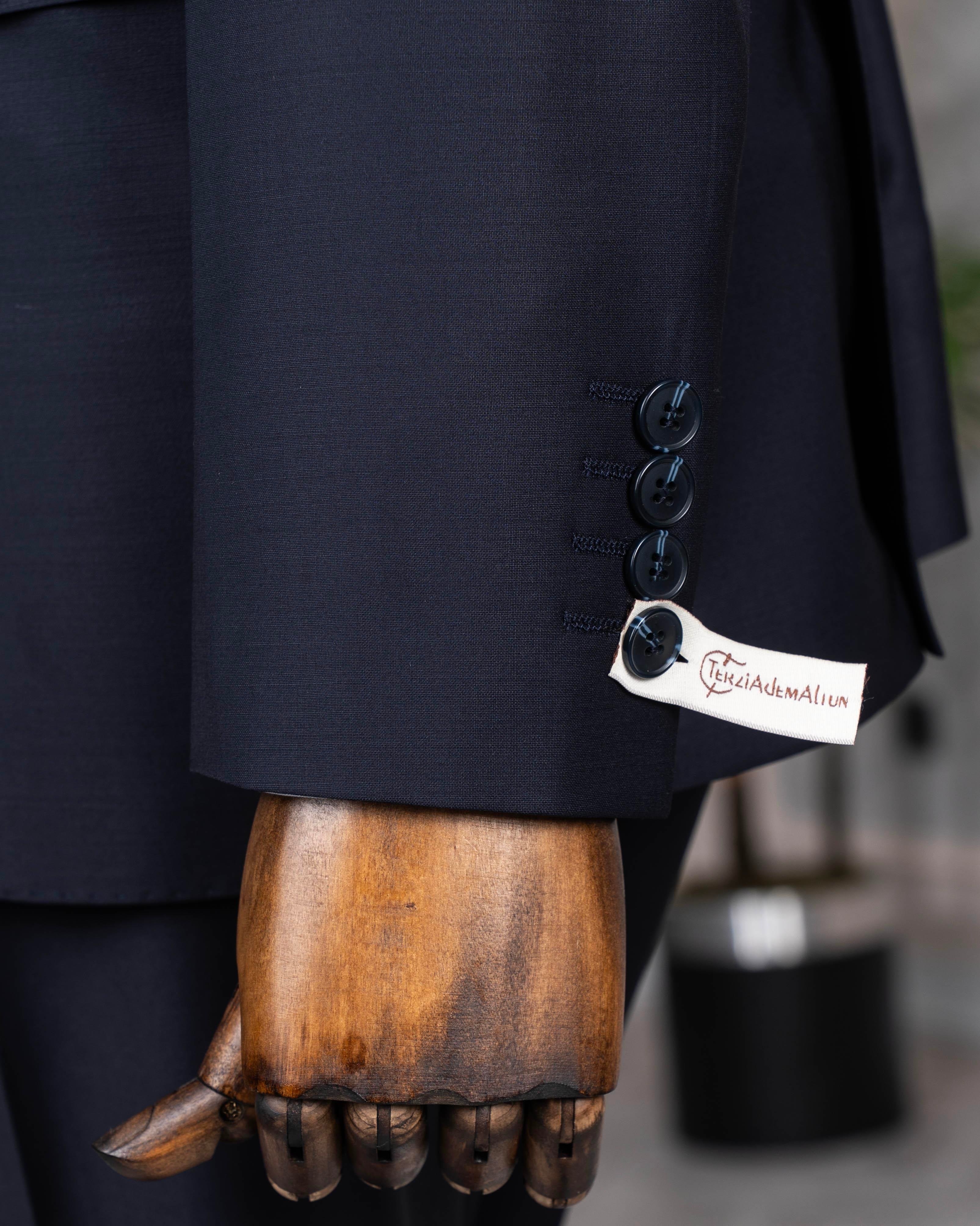 Regular fit 6 drop ceket pantolon takım elbise %88 yünlü siyah T14219