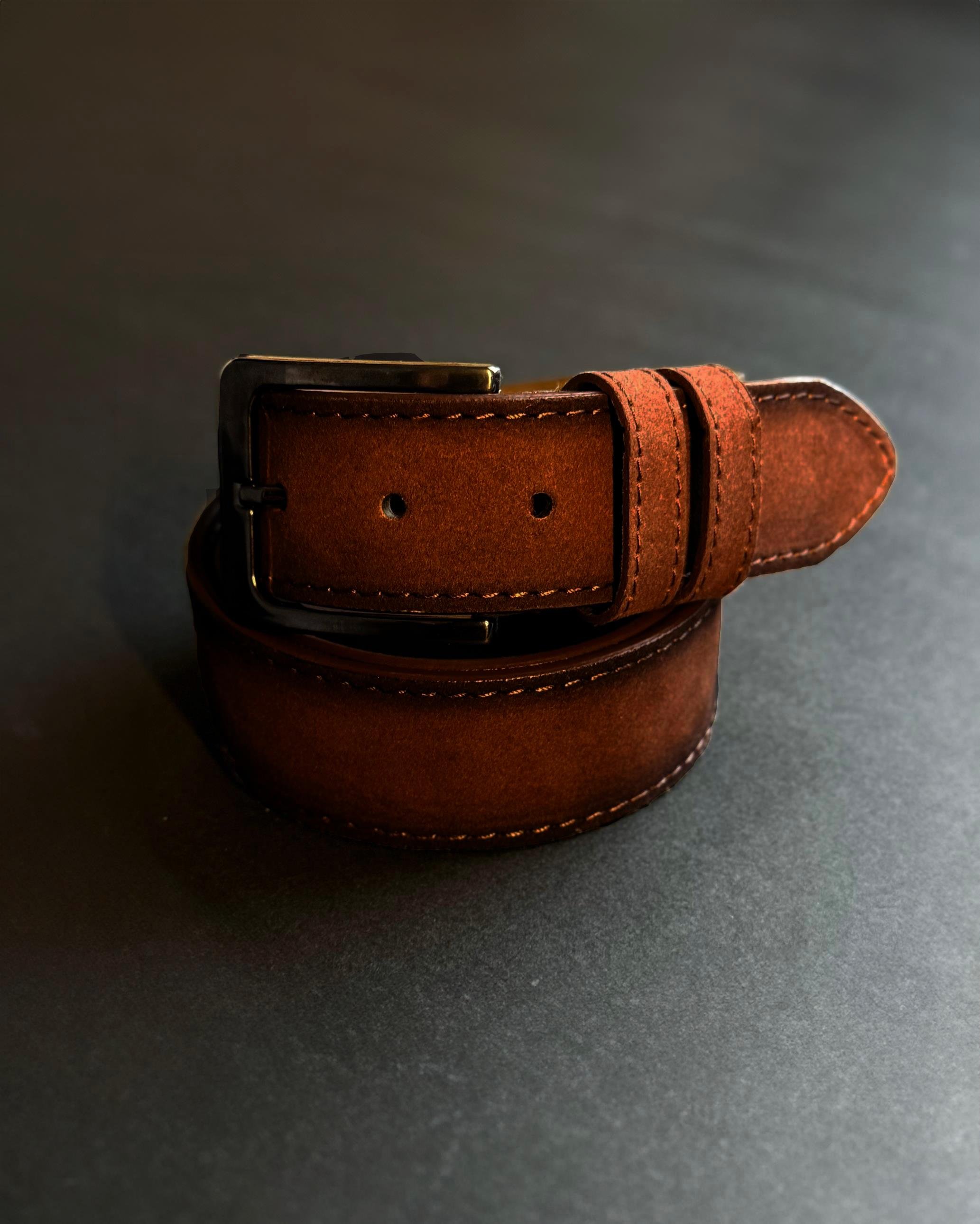 Süet kemer kahverengi S4