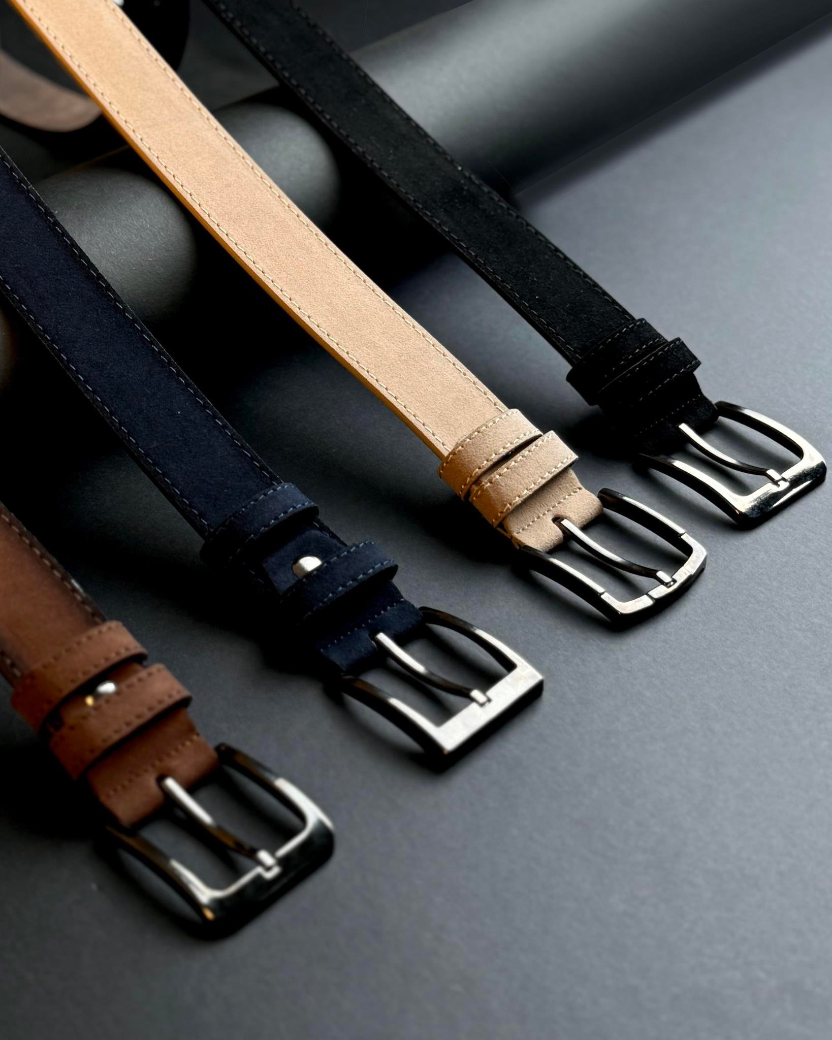 Süet kemer siyah S2