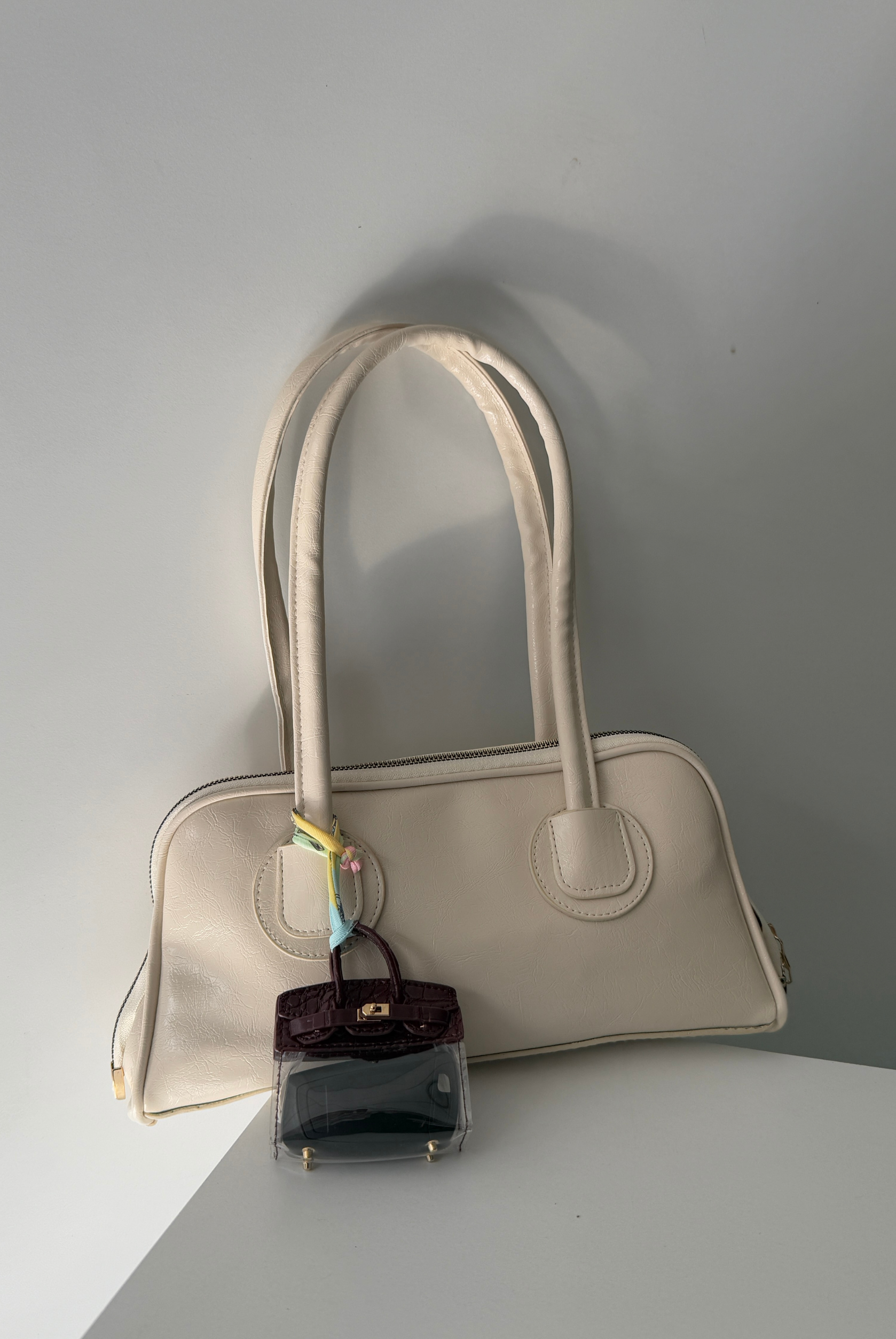 Çanta Aksesuar Charm BORDO ŞEFAF MİNİ ÇANTA FİGÜRÜ