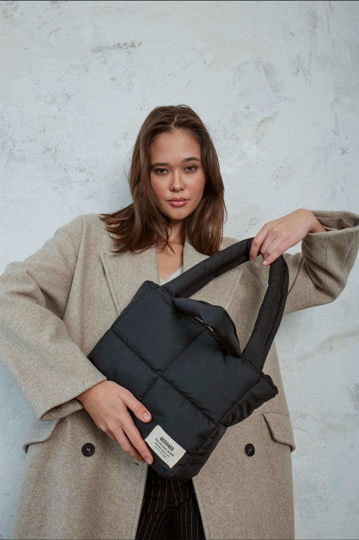 Çift Askılı Kapitone Kadın Çanta SİYAH