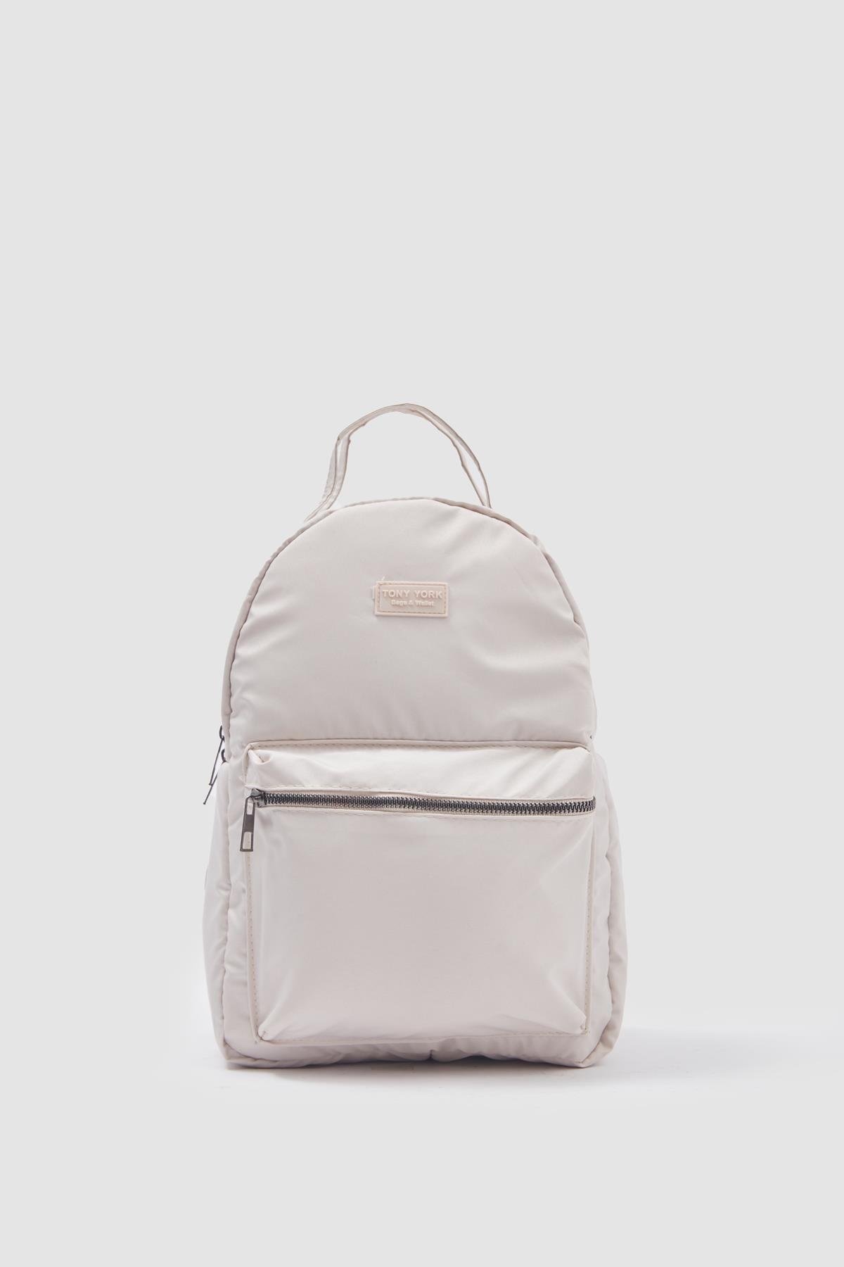 Çift Kuplu Kadın Sırt Çantası KREM