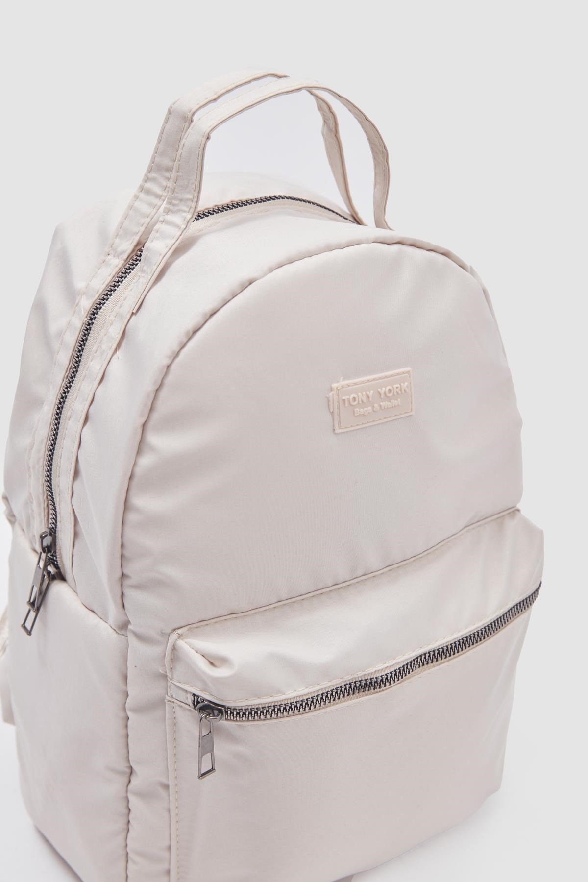 Çift Kuplu Kadın Sırt Çantası KREM