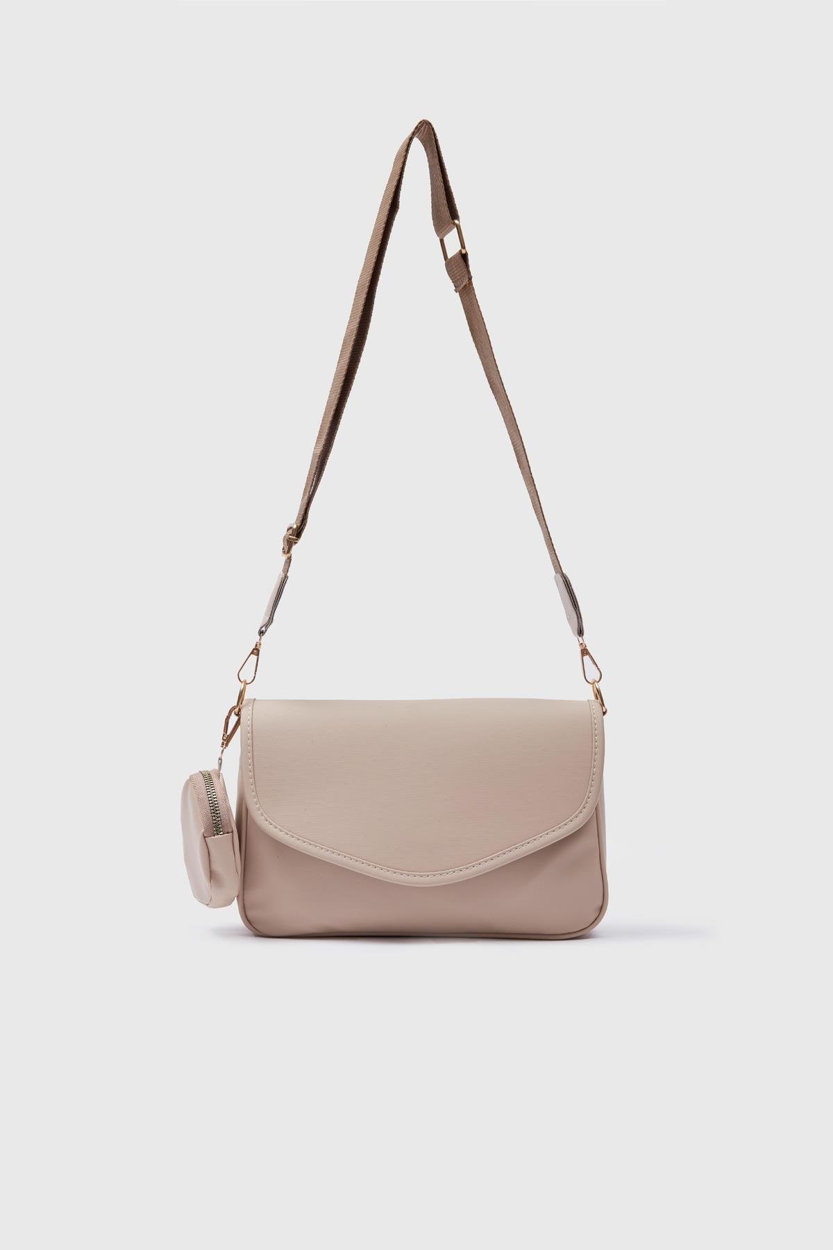 Cüzdanlı Kadın Çapraz Çanta BEJ