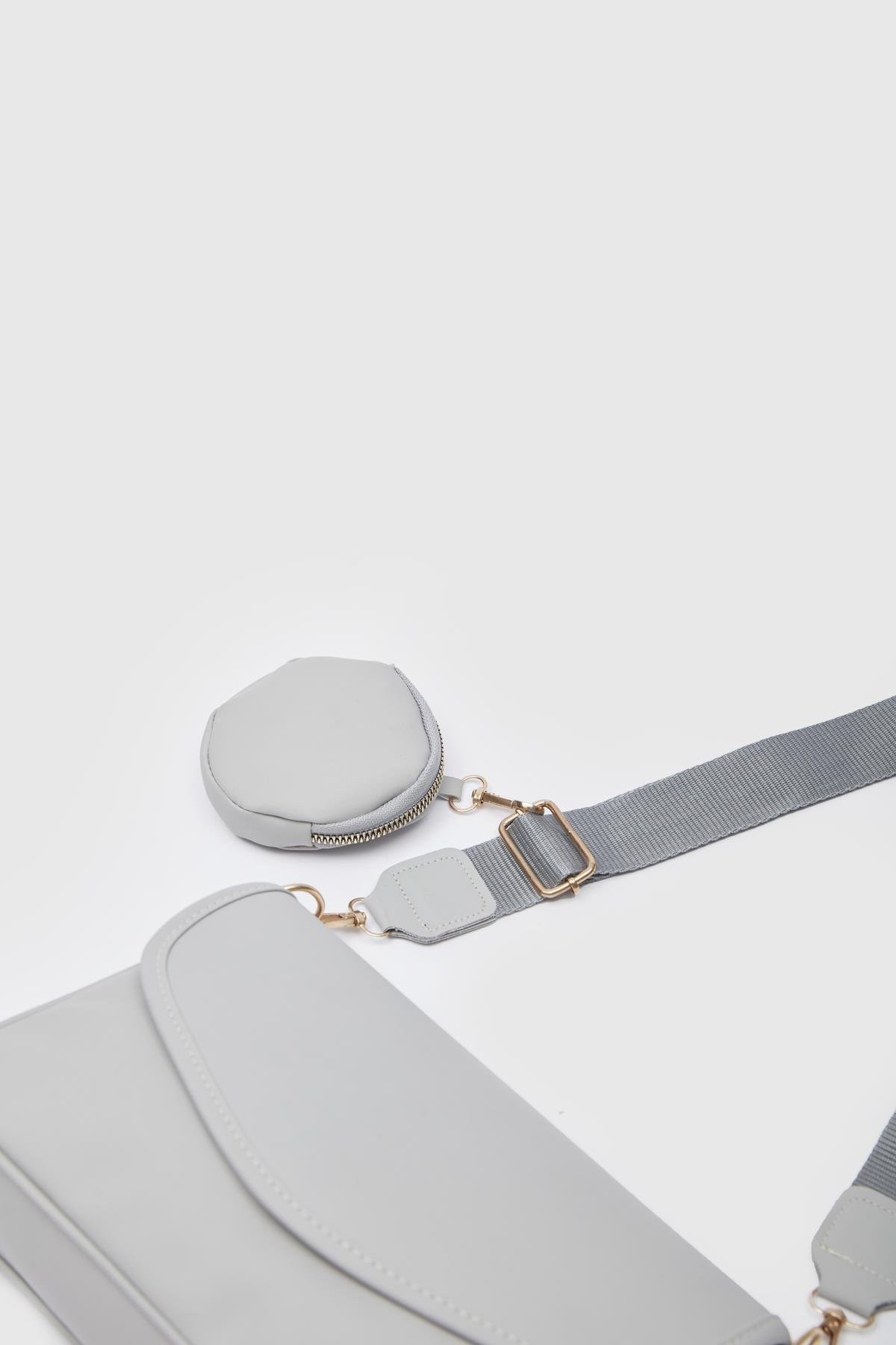 Cüzdanlı Kadın Çapraz Çanta GRİ