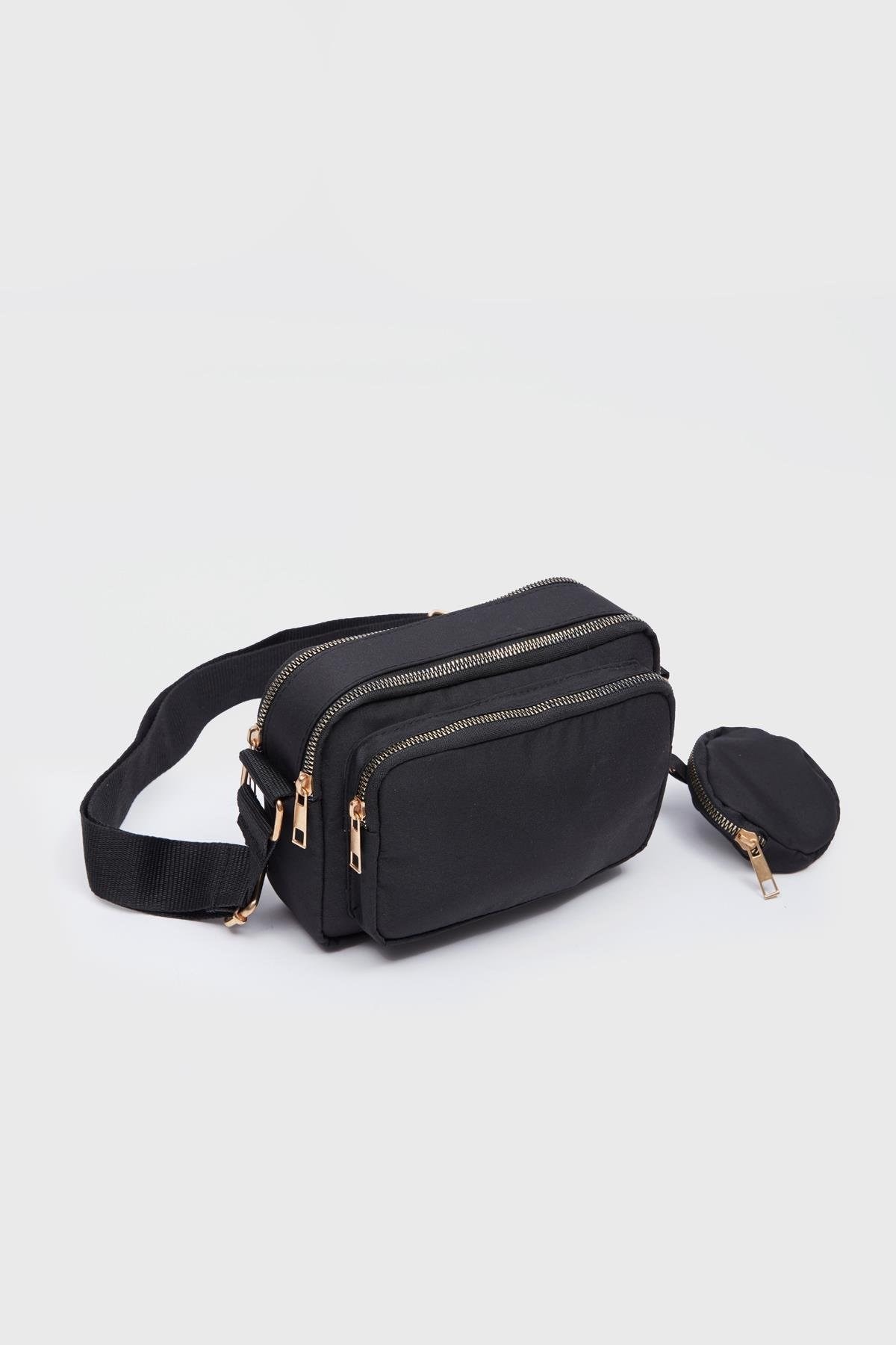 Cüzdanlı Kadın Çapraz Çanta SİYAH