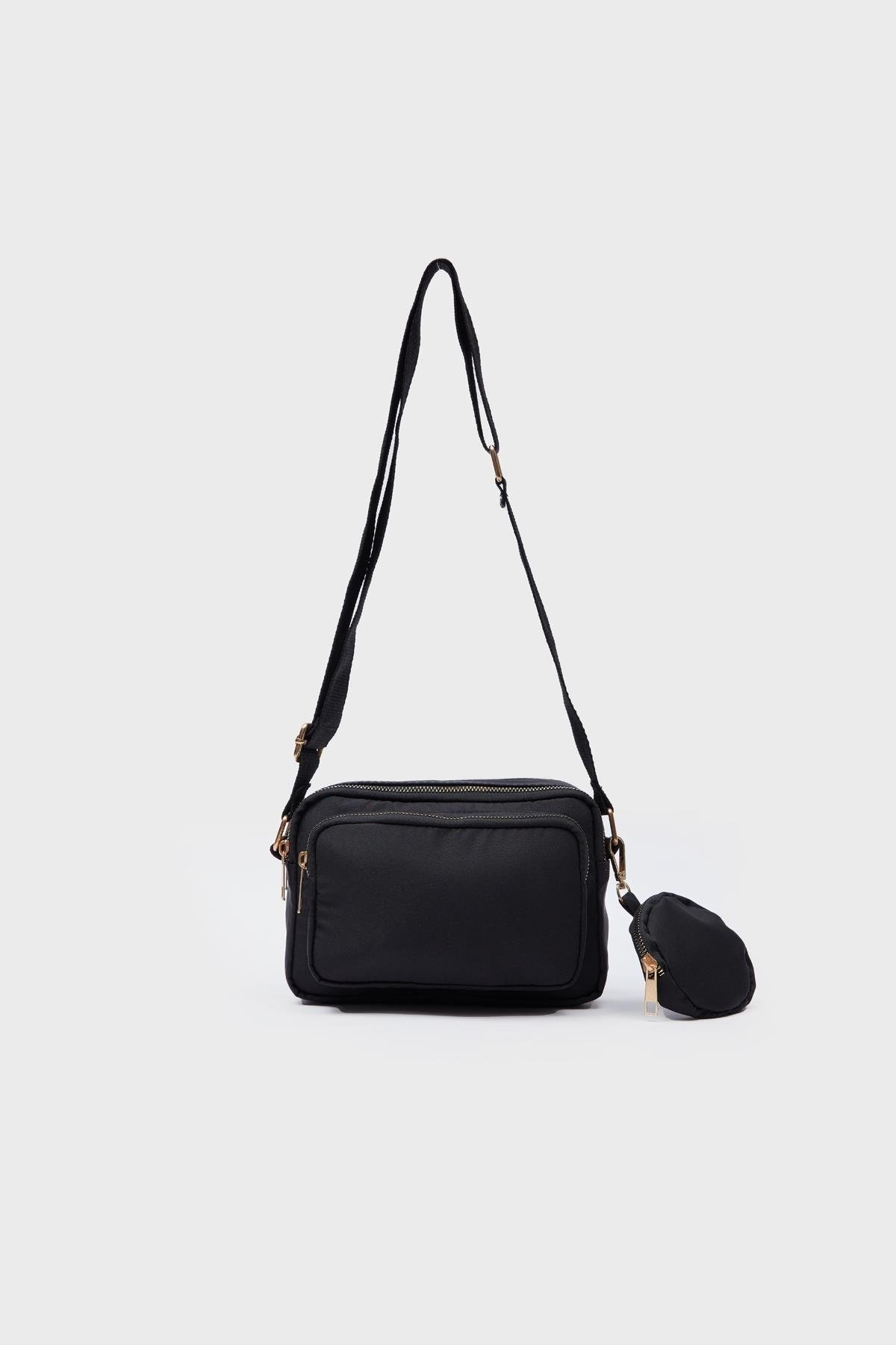 Cüzdanlı Kadın Çapraz Çanta SİYAH