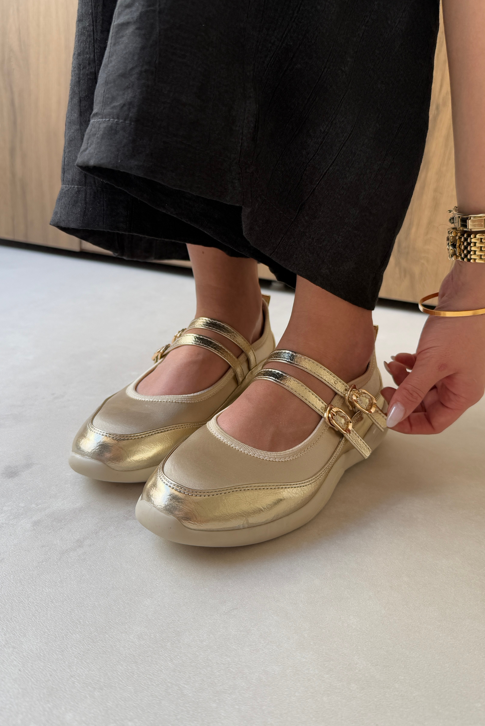 Kadın Atkılı Babet GOLD