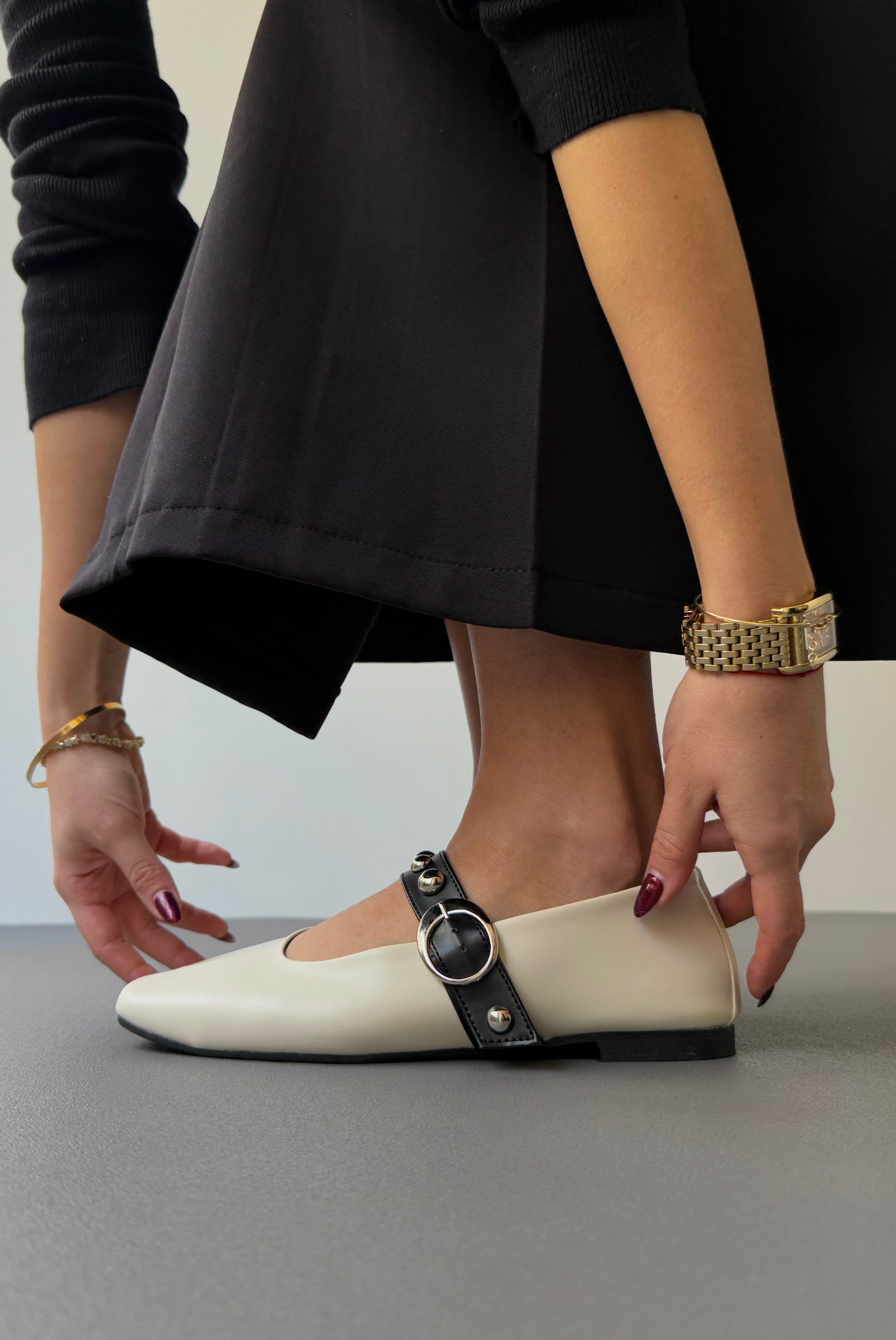 Kadın Babet BEJ SİYAH