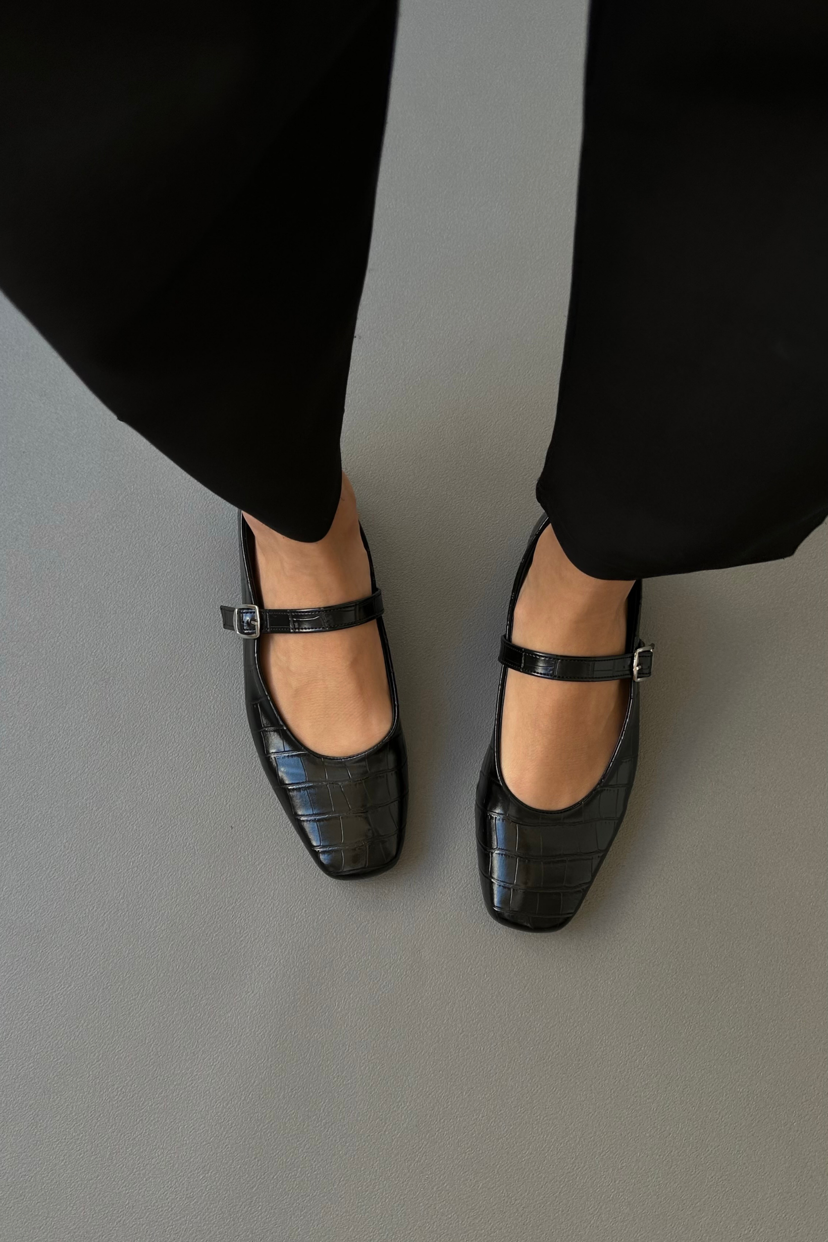 Kadın Babet SİYAH CROCO