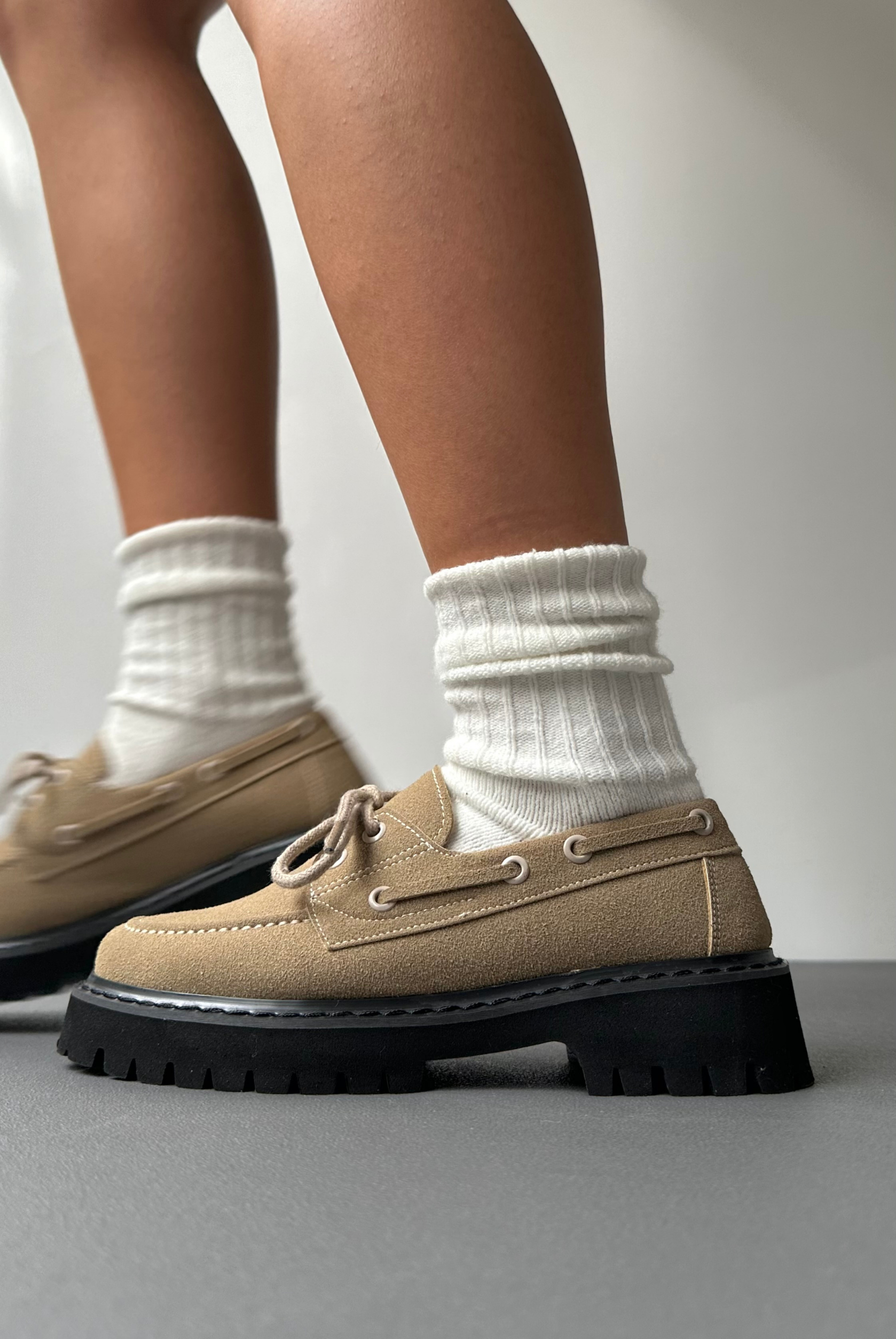 Kadın Bağcıklı Loafer BEJ SÜET