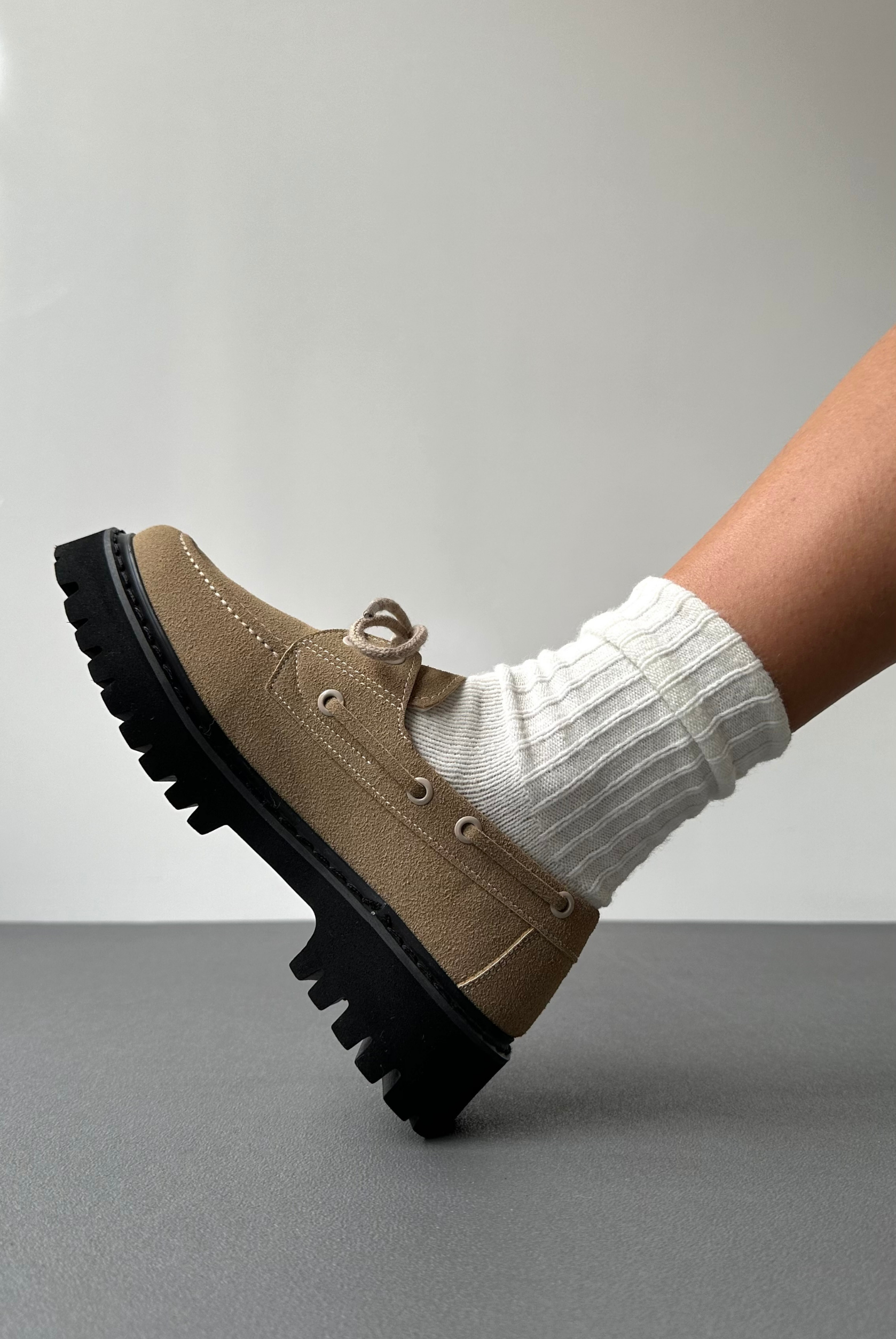 Kadın Bağcıklı Loafer BEJ SÜET