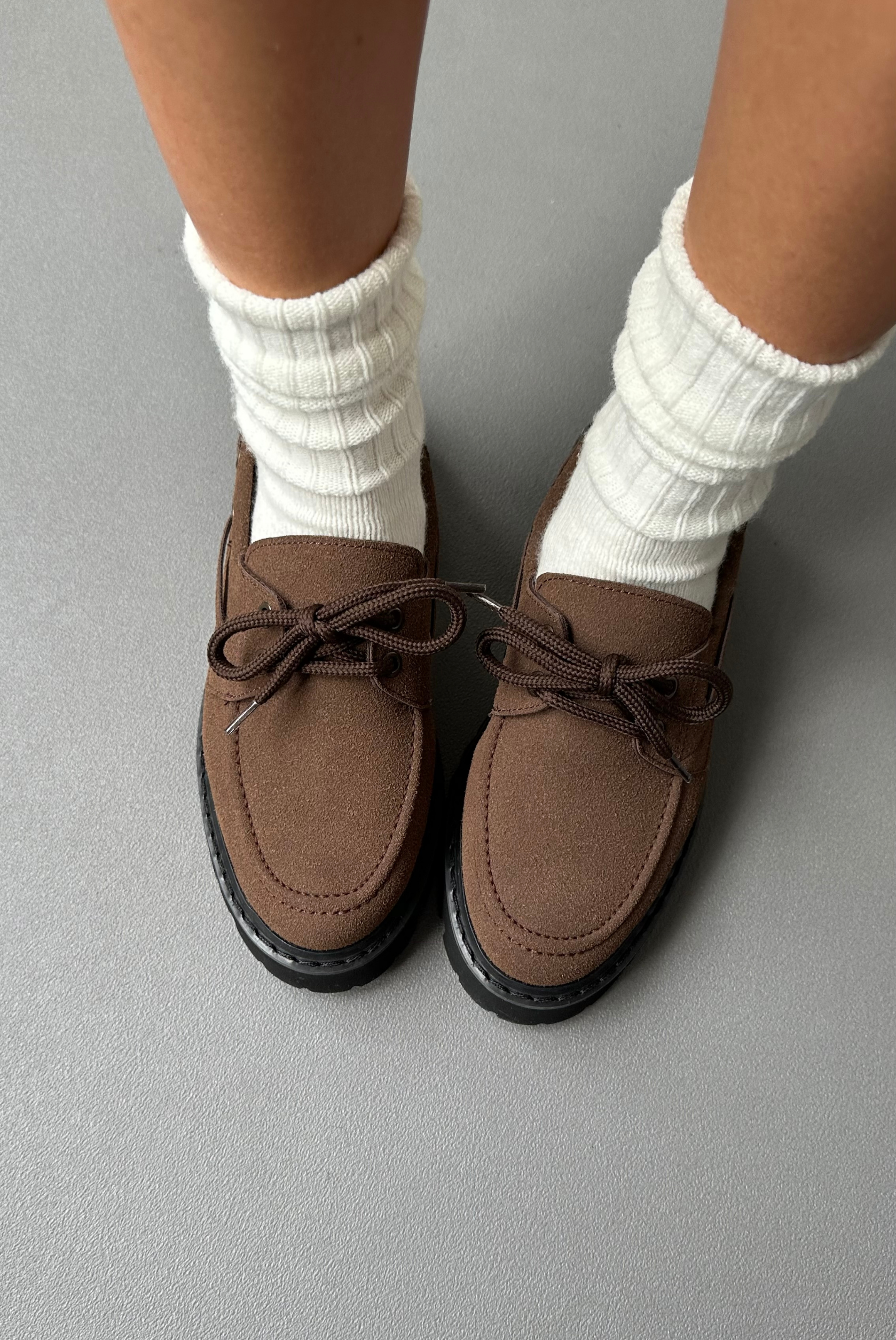 Kadın Bağcıklı Loafer KAHVE SÜET