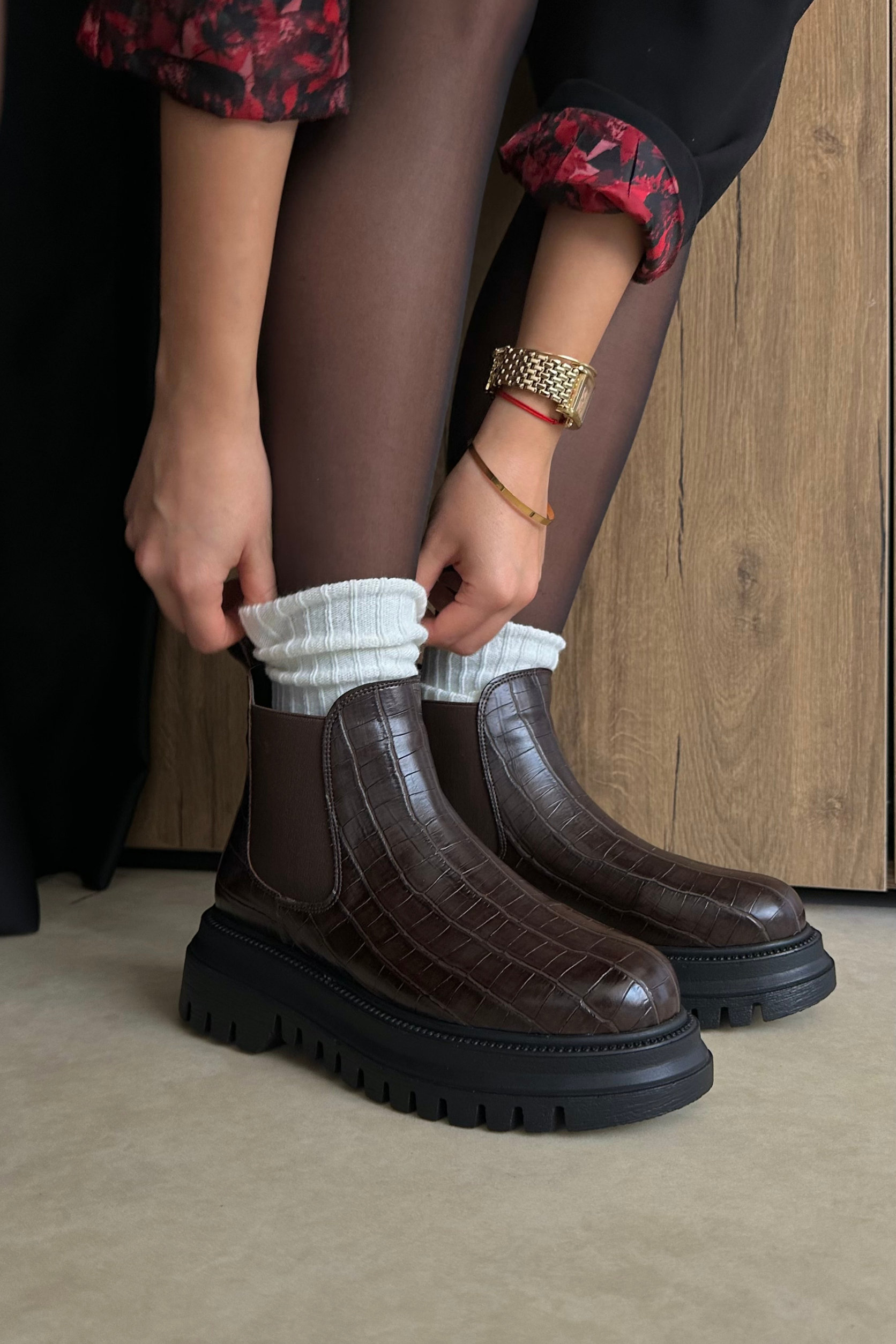 Kadın Bot KAHVE CROCO