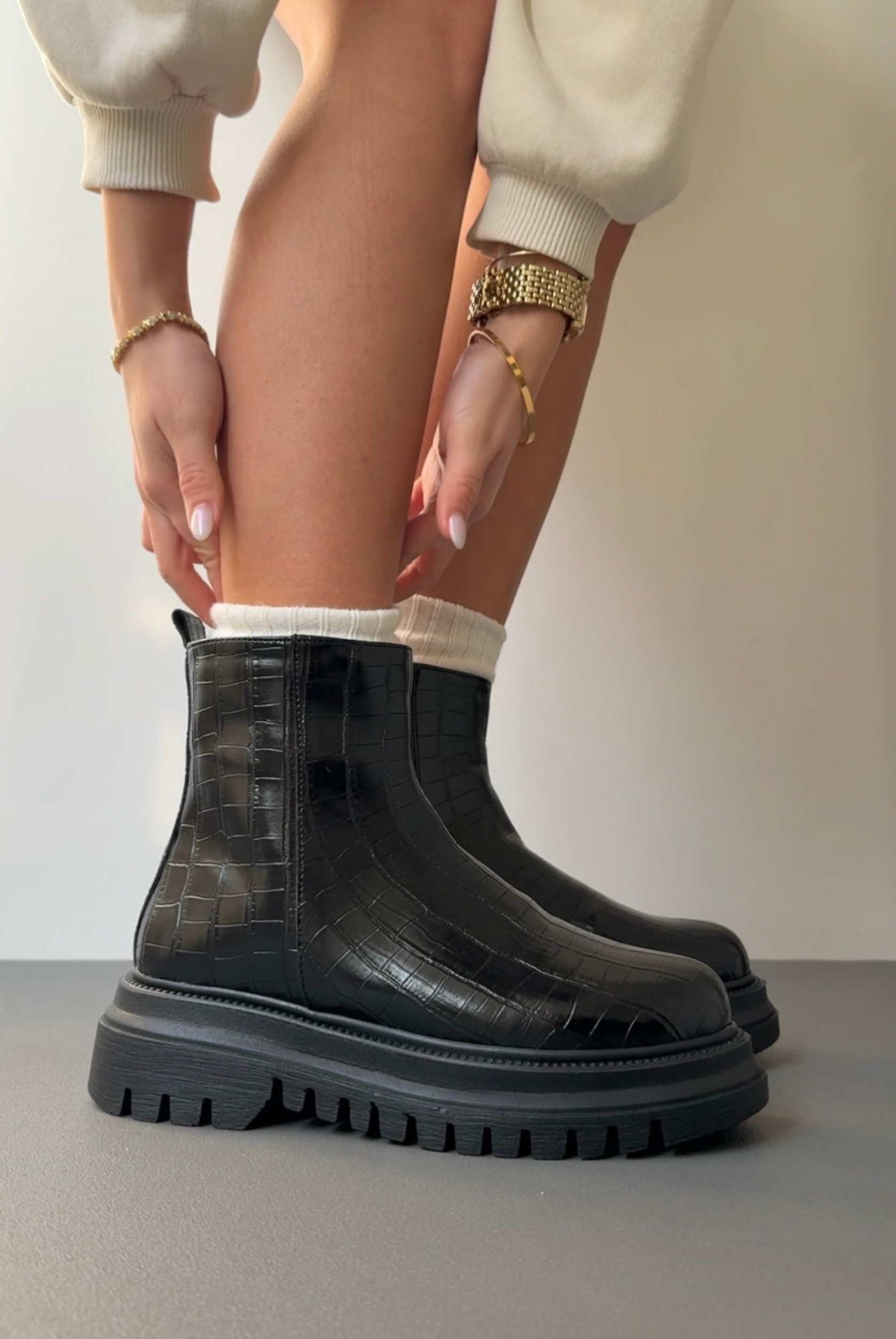 Kadın Bot SİYAH CROCO