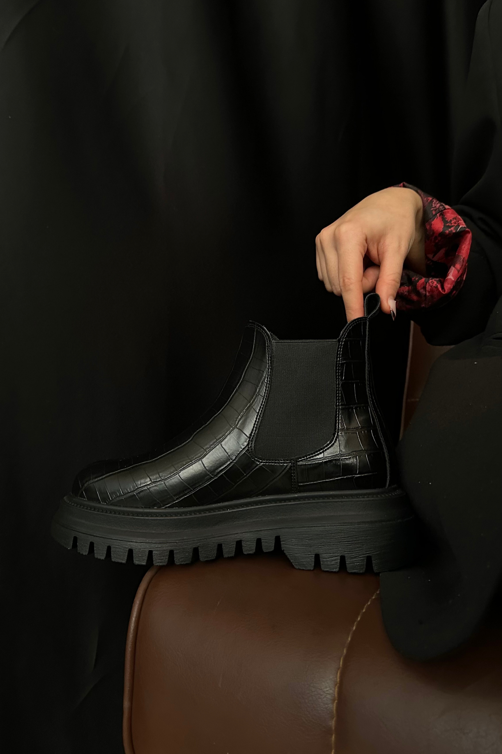 Kadın Bot SİYAH CROCO