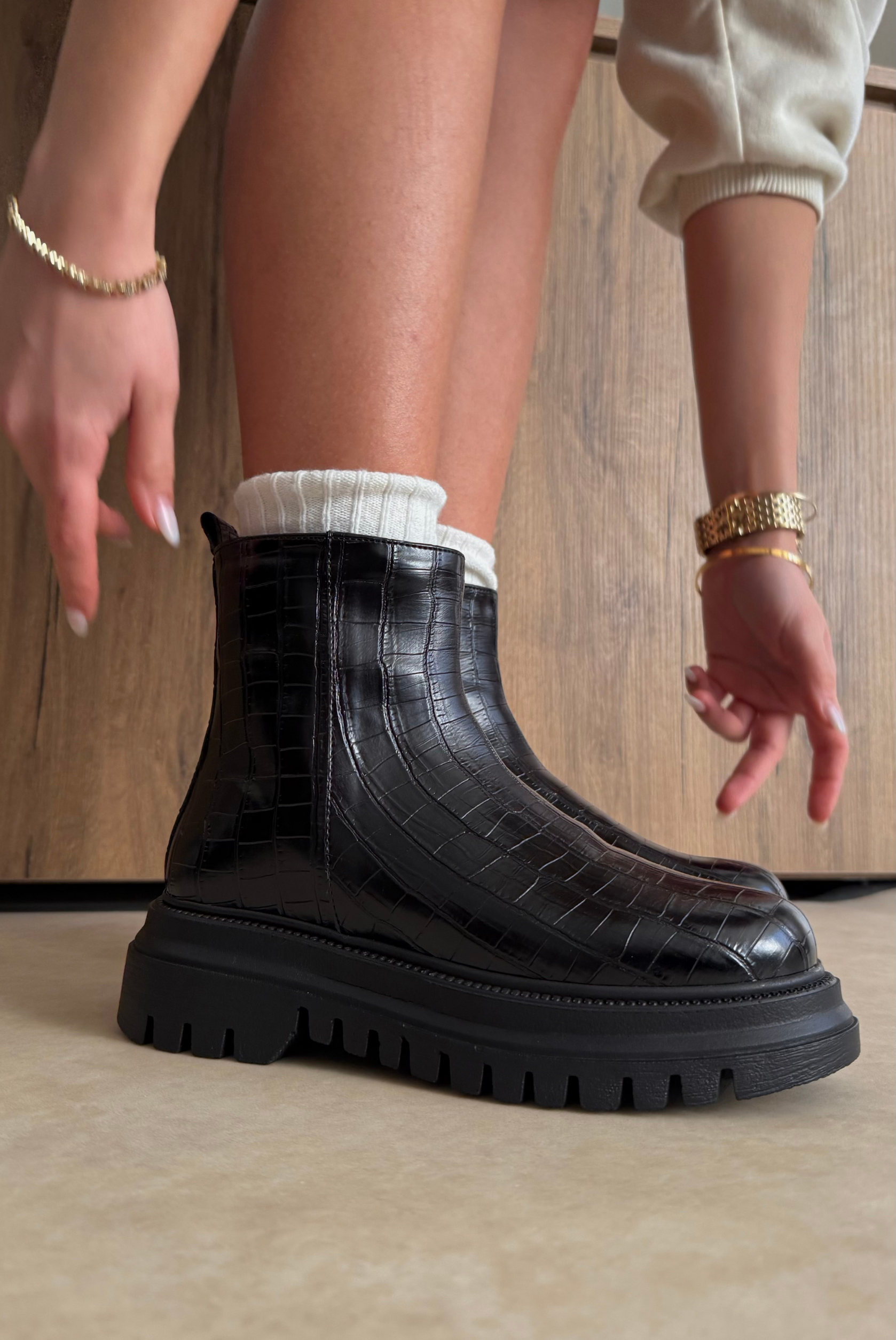Kadın Bot SİYAH CROCO