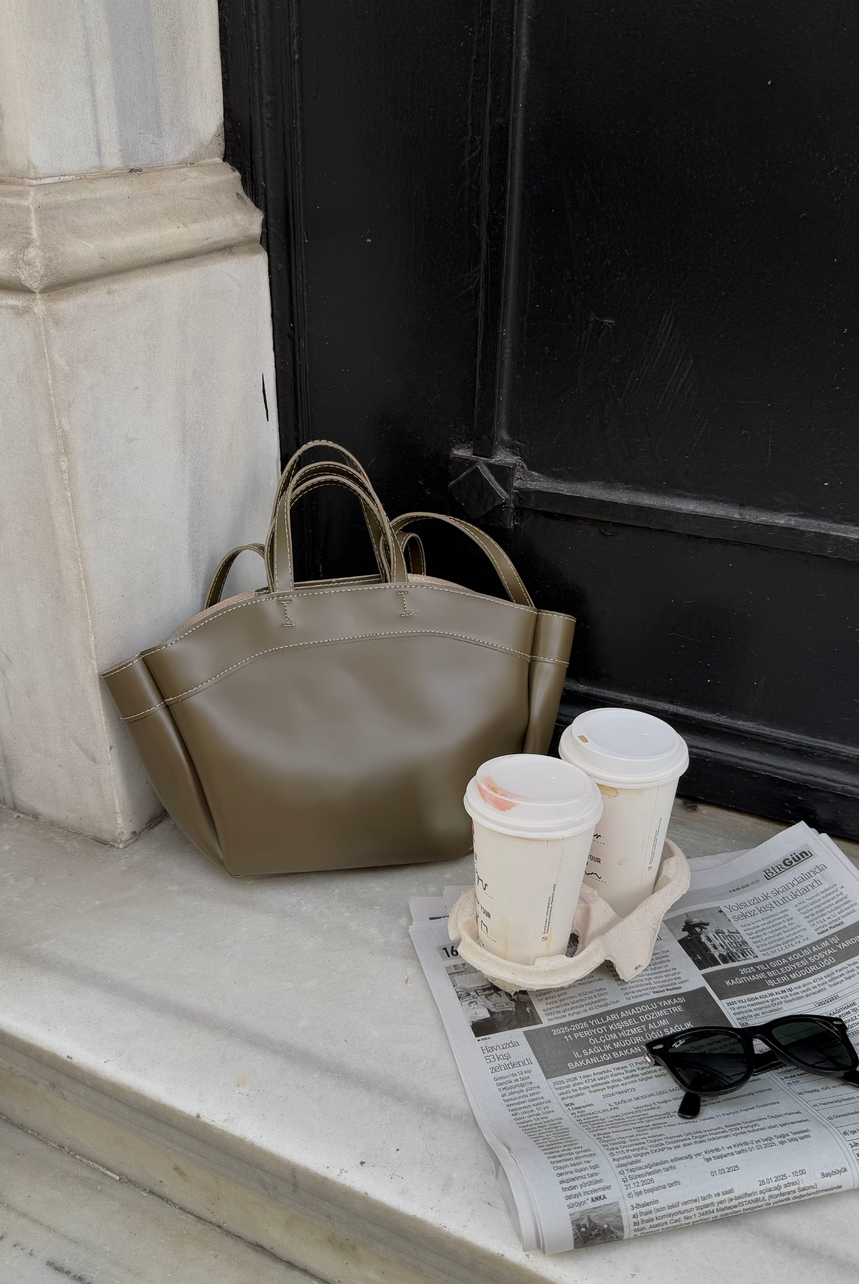 Kadın Çift Askılı Çanta Haki