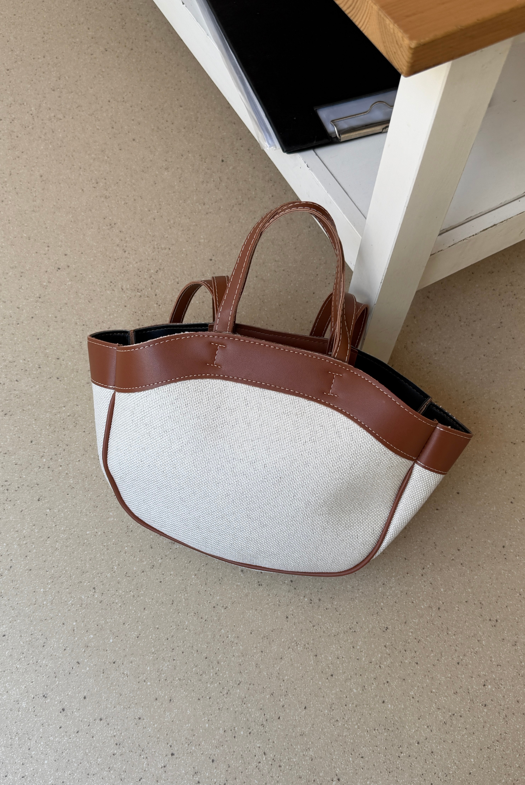 Kadın Çift Askılı Çanta KETEN TABA