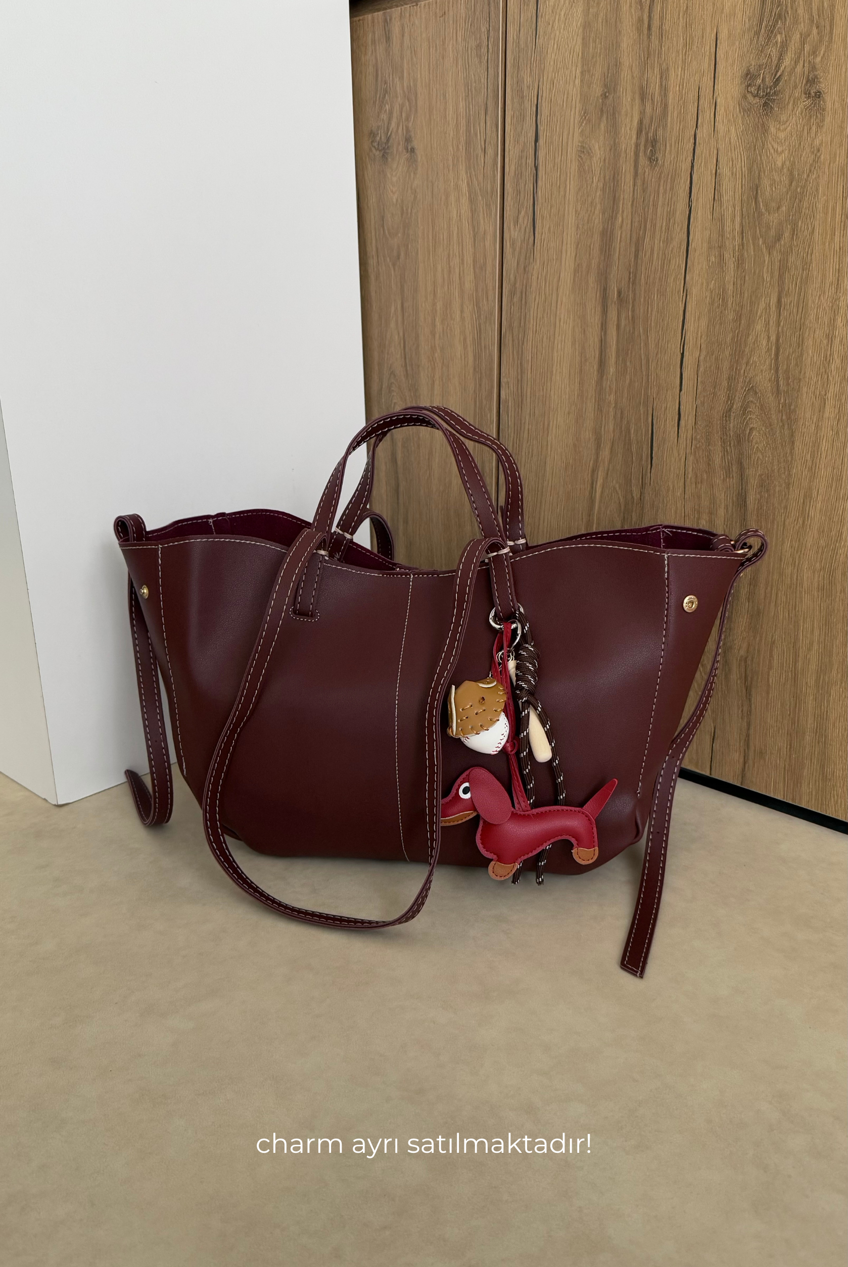 Kadın Çift Askılı Omuz Çantası BORDO