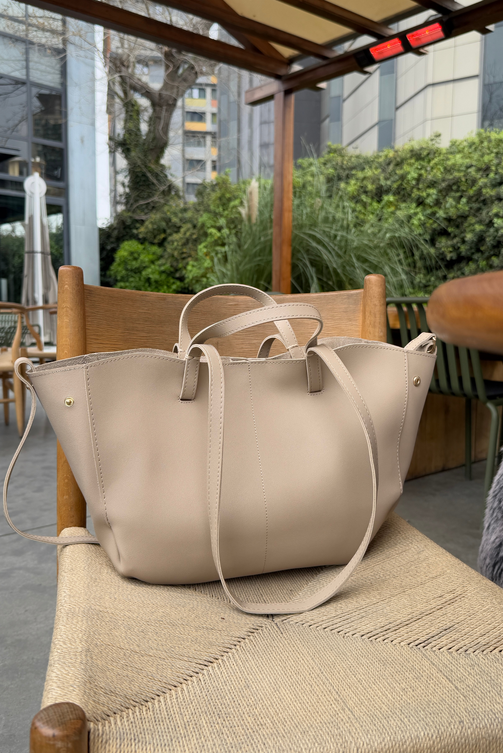 Kadın Çift Askılı Omuz Çantası VİZON