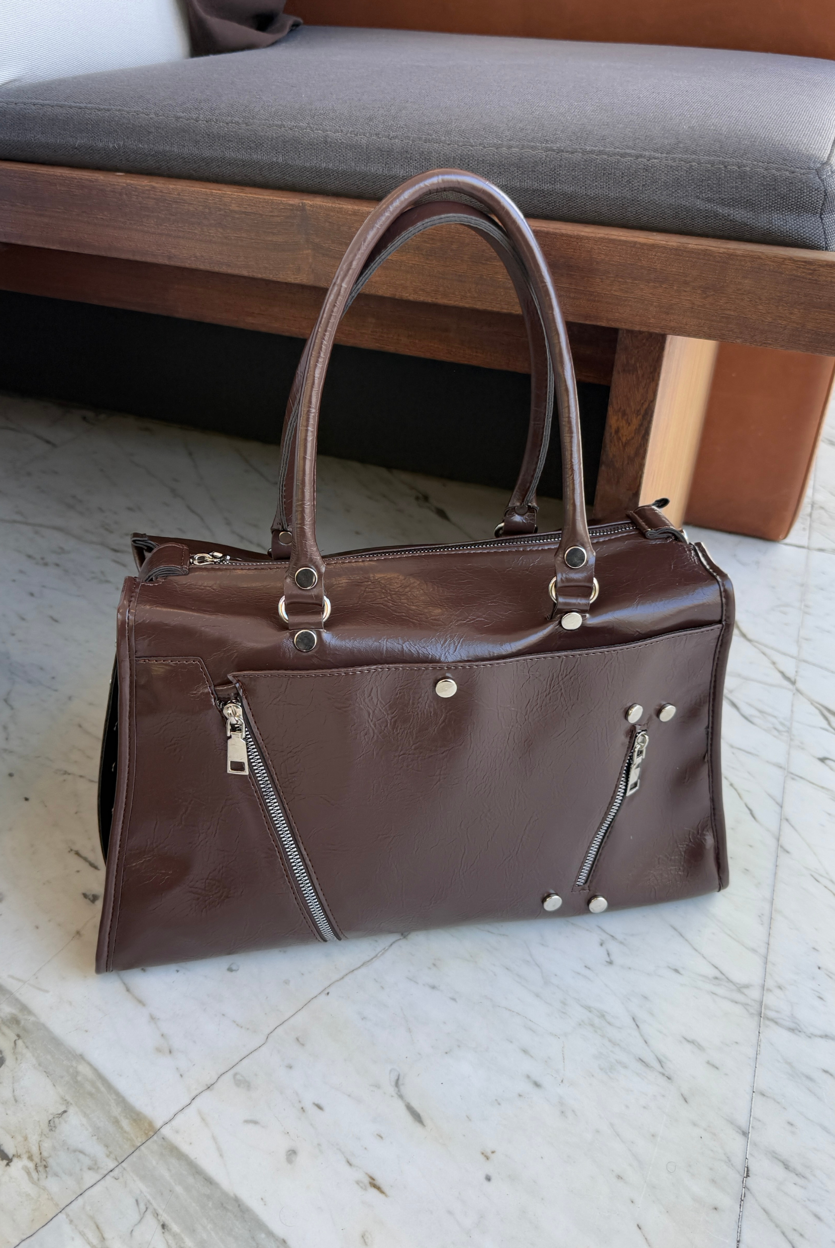 Kadın El ve Omuz Çantası ACI KAHVE