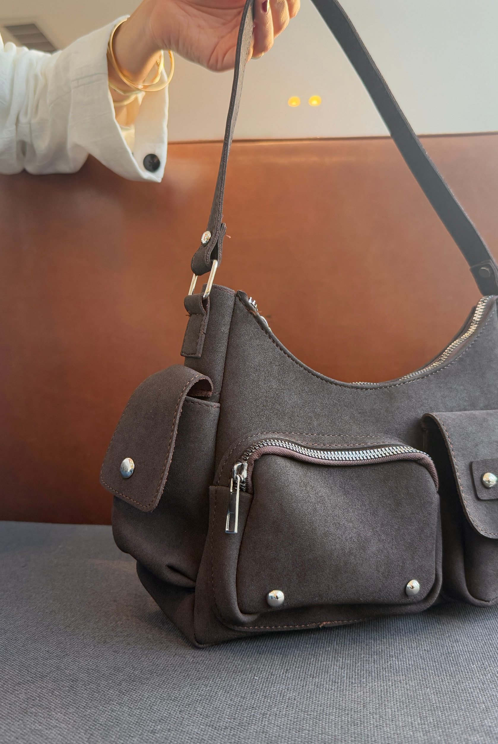 Kadın El ve Omuz Çantası ACI KAHVE