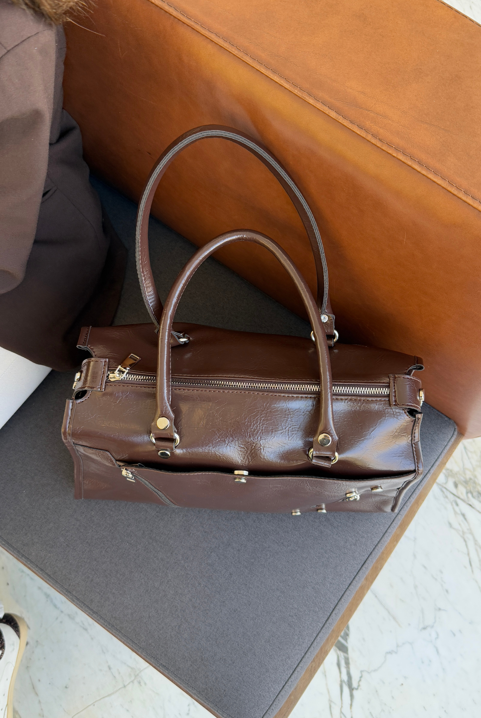 Kadın El ve Omuz Çantası ACI KAHVE