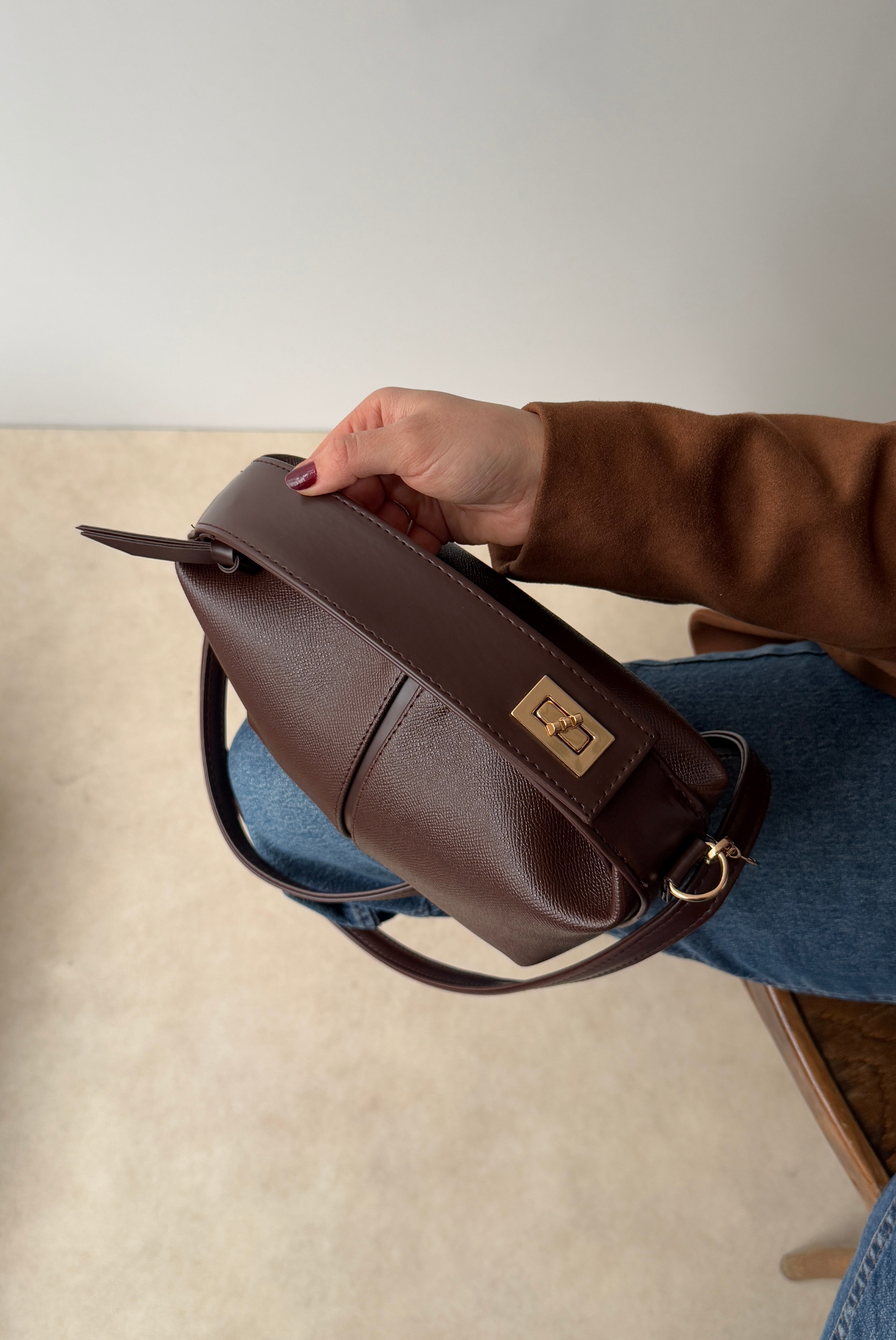 Kadın El ve Omuz Çantası ACI KAHVE