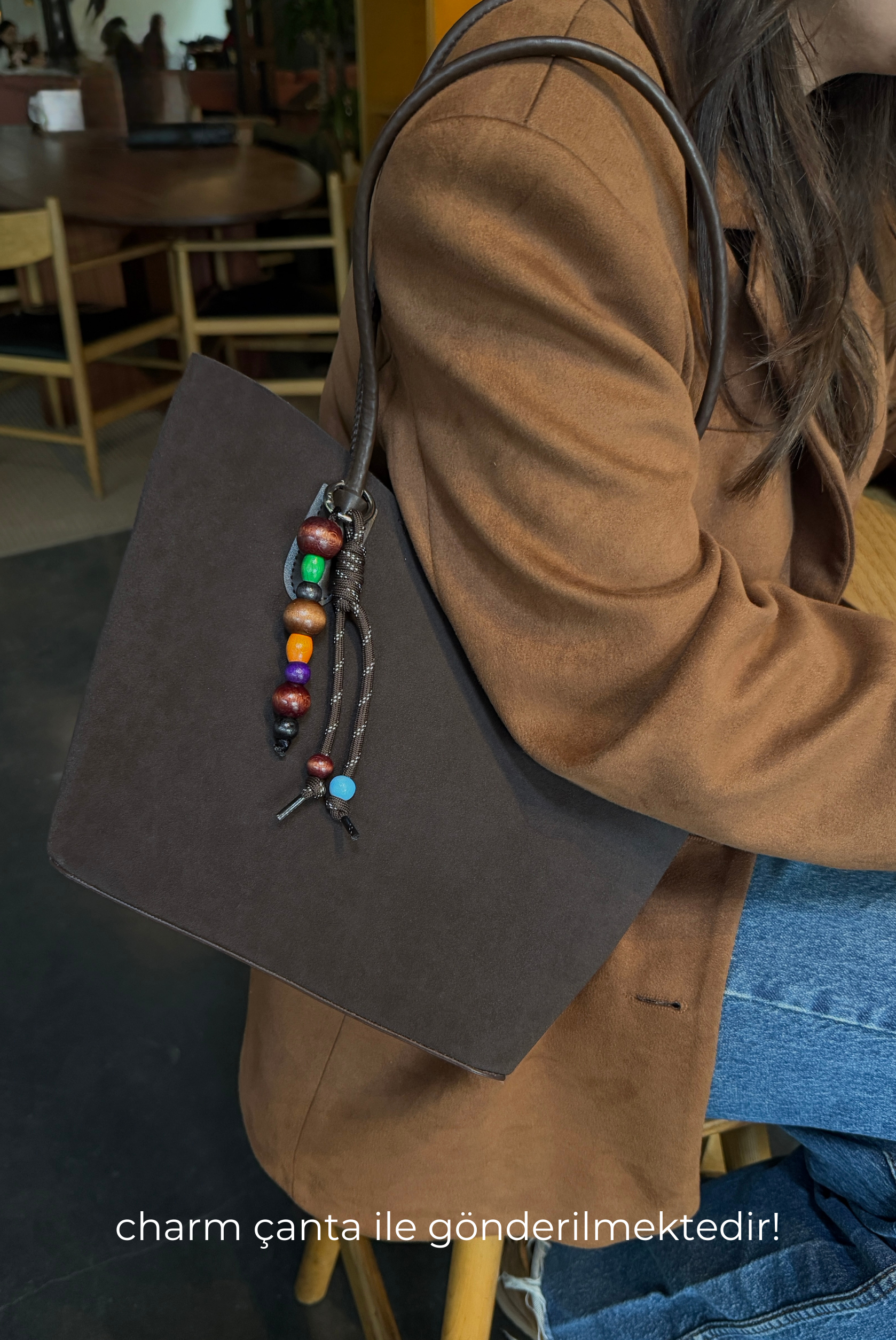 Kadın El ve Omuz Çantası ACI KAHVE SÜET