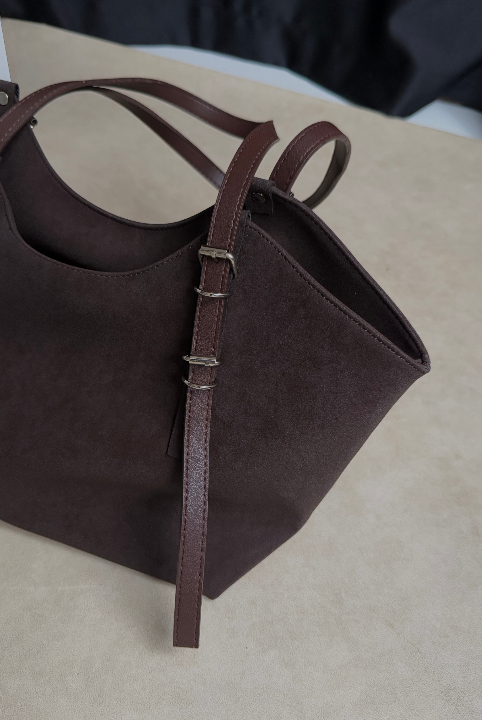 Kadın El ve Omuz Çantası ACI KAHVE SÜET