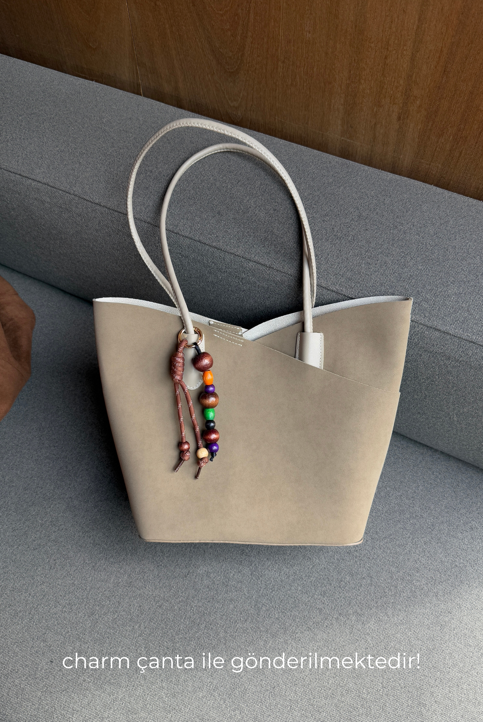 Kadın El ve Omuz Çantası BEJ SÜET