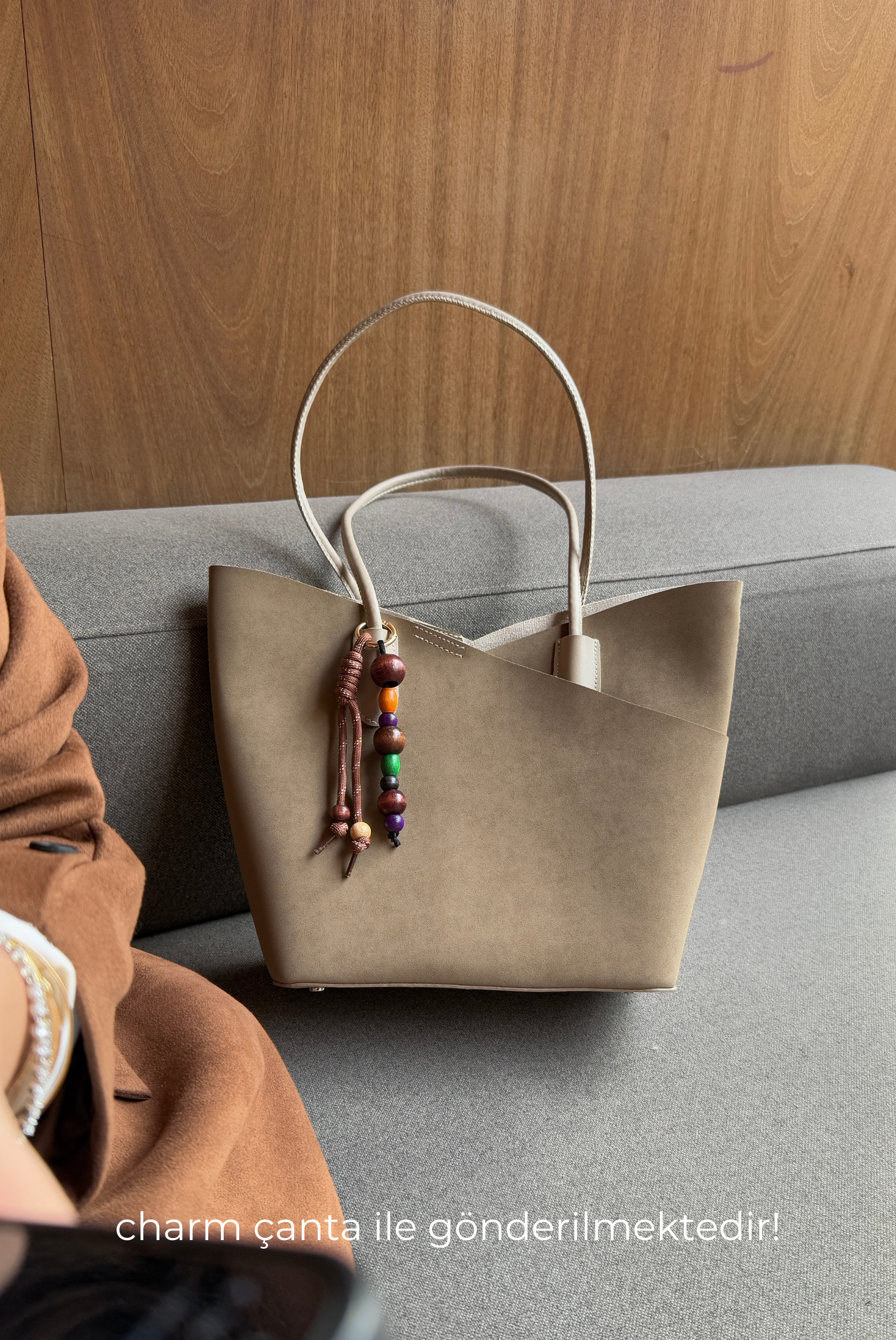 Kadın El ve Omuz Çantası BEJ SÜET