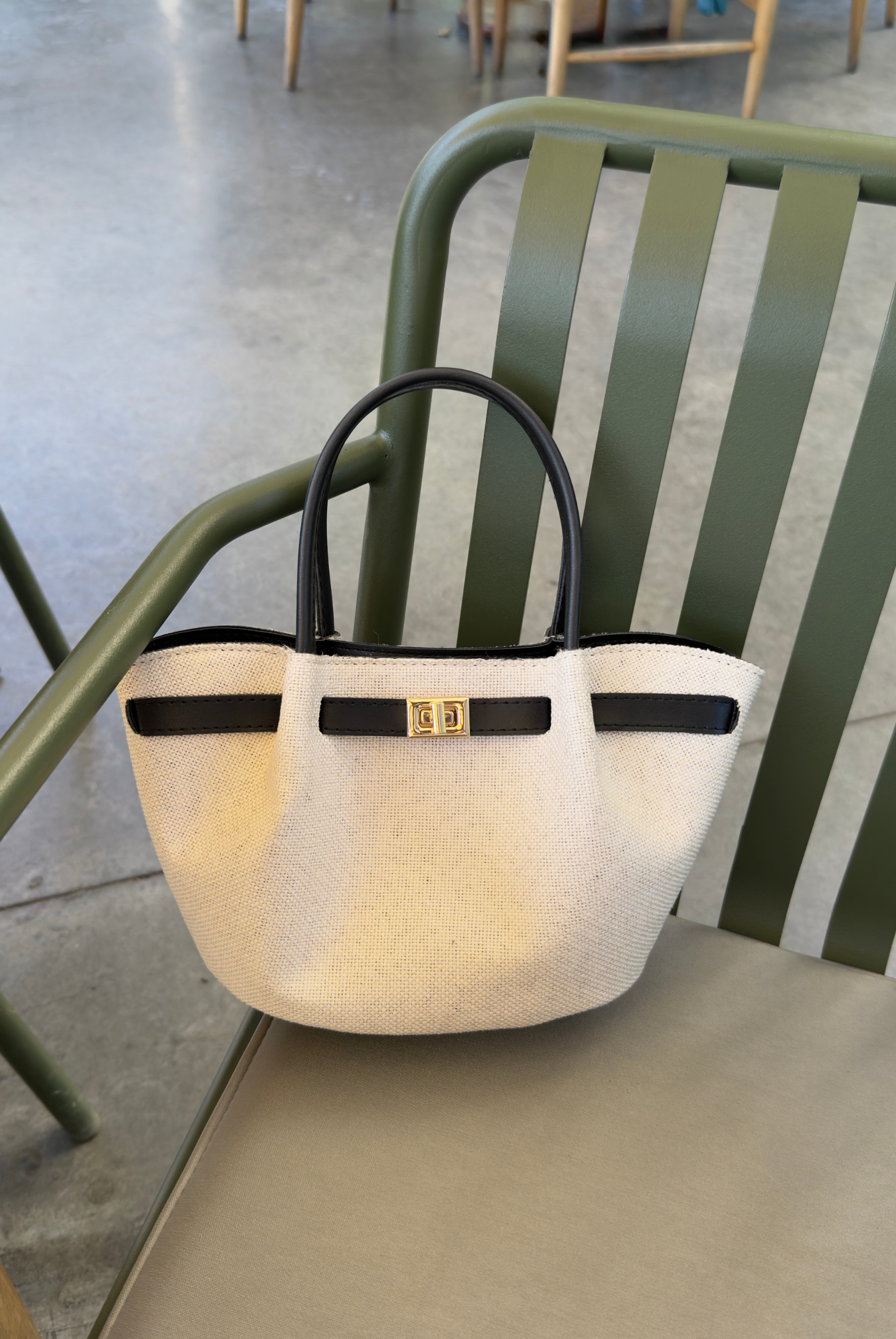 Kadın El ve Omuz Çantası KETEN SİYAH